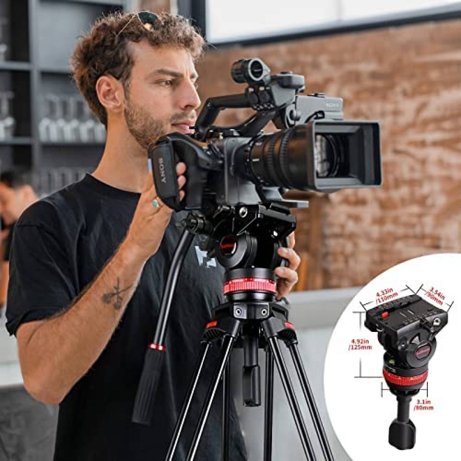 Tripie Camara Leifrotto TA190H 75 Profesional 33 lbs -Negro