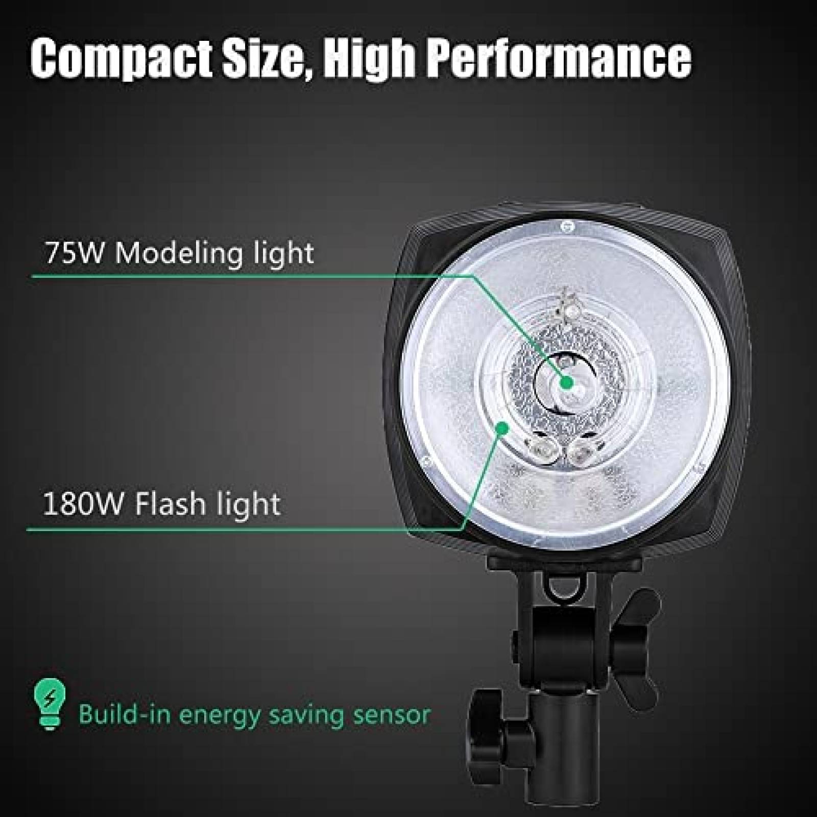 Kit de Fotografia GODOX 2x180W 5600K y Soporte de Luz Negro