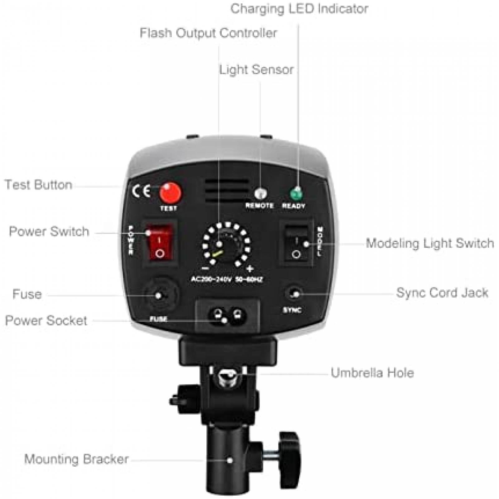 Kit de Fotografia GODOX 2x180W 5600K y Soporte de Luz Negro