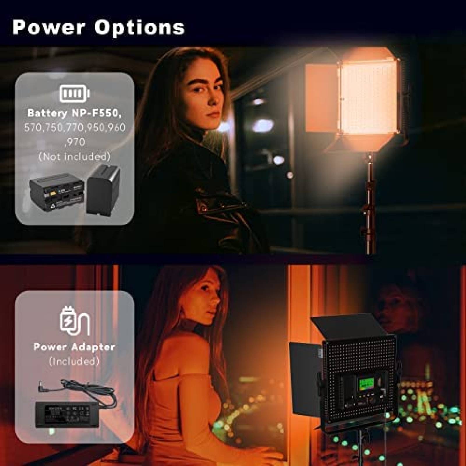 Kit De Iluminacion Fotografica IVISII RGB LED 45W -Negro