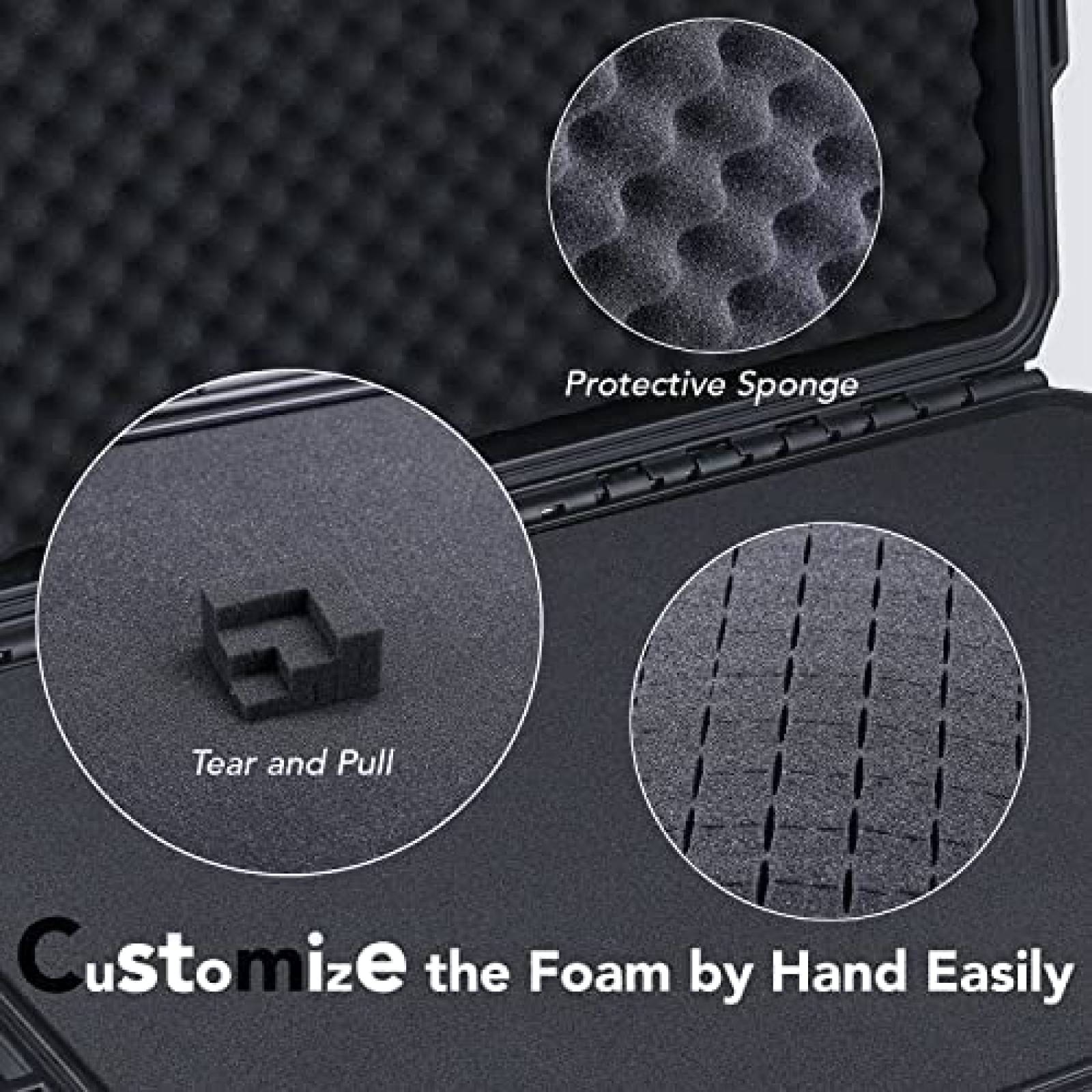 Estuche Lykus HC-5220 Ruedas Espuma Personalizable -Negro