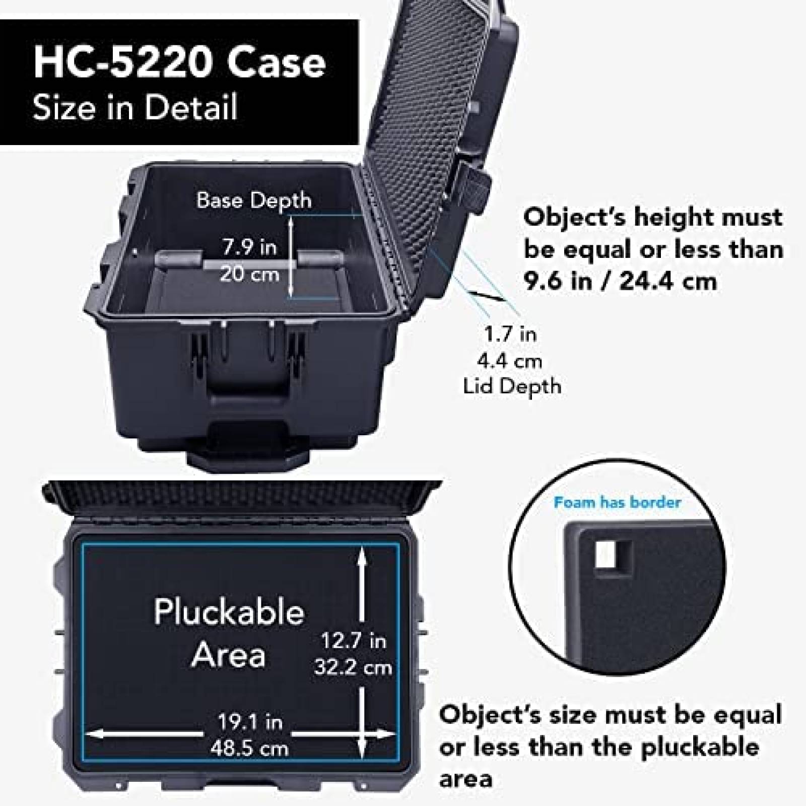 Estuche Lykus HC-5220 Ruedas Espuma Personalizable -Negro