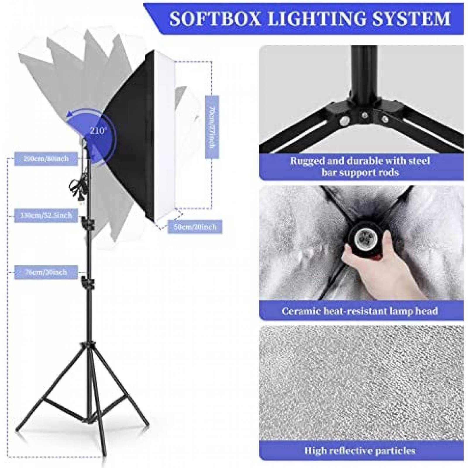 Kit de Iluminacion SH SOFTSET 2.6x3M + accesorios -Blanco