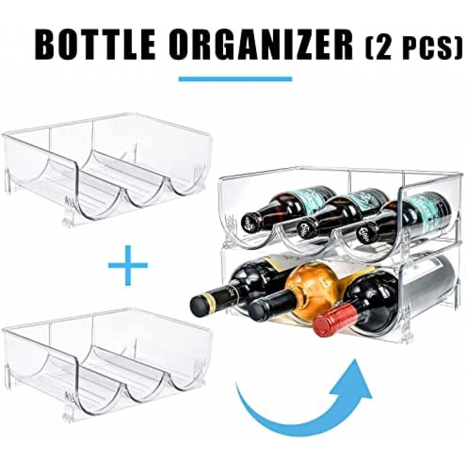 2 Organizadores de Botellas MeCids Para Cajones de Cocina