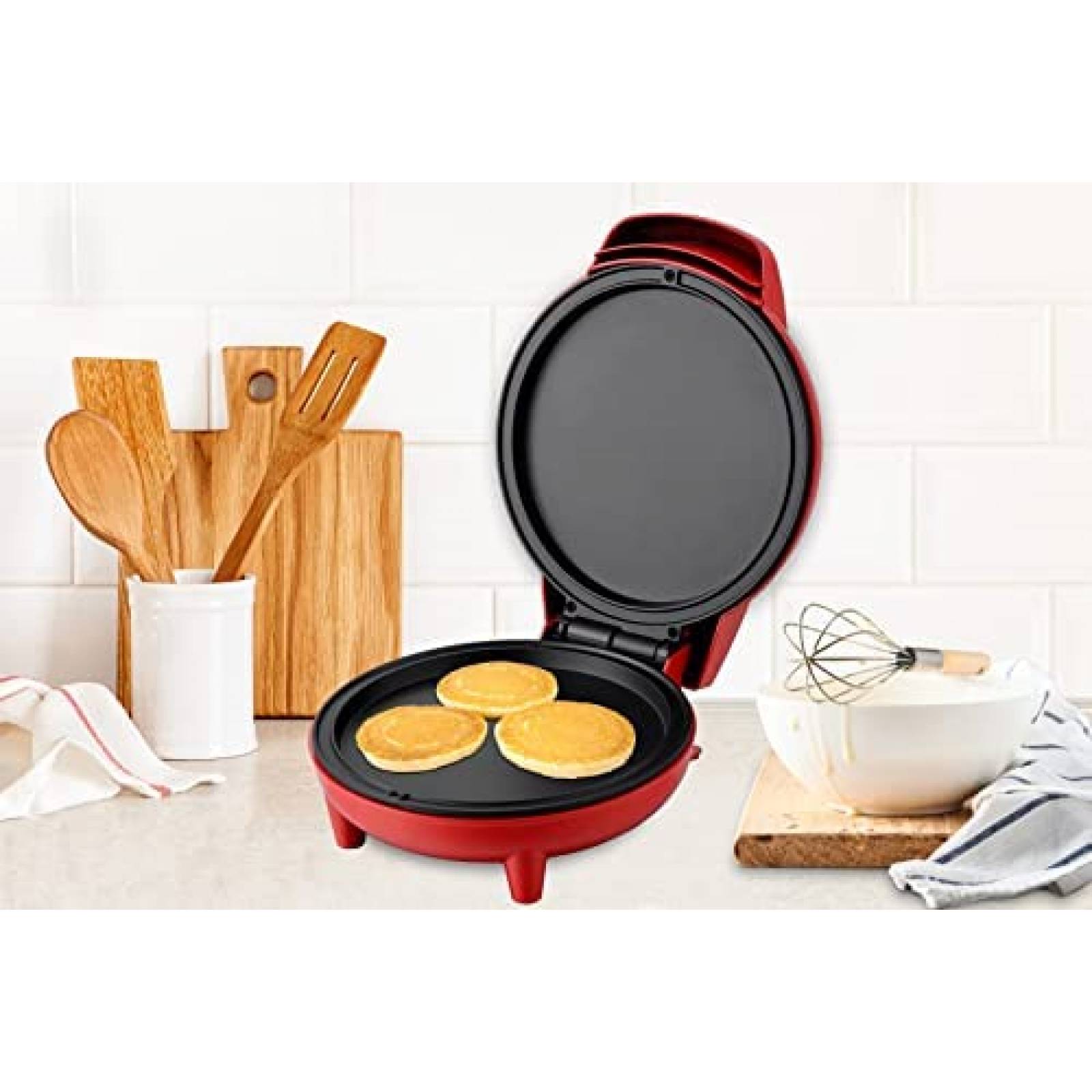 Plancha Redonda Courant 8'' Electrica Compacta -Rojo