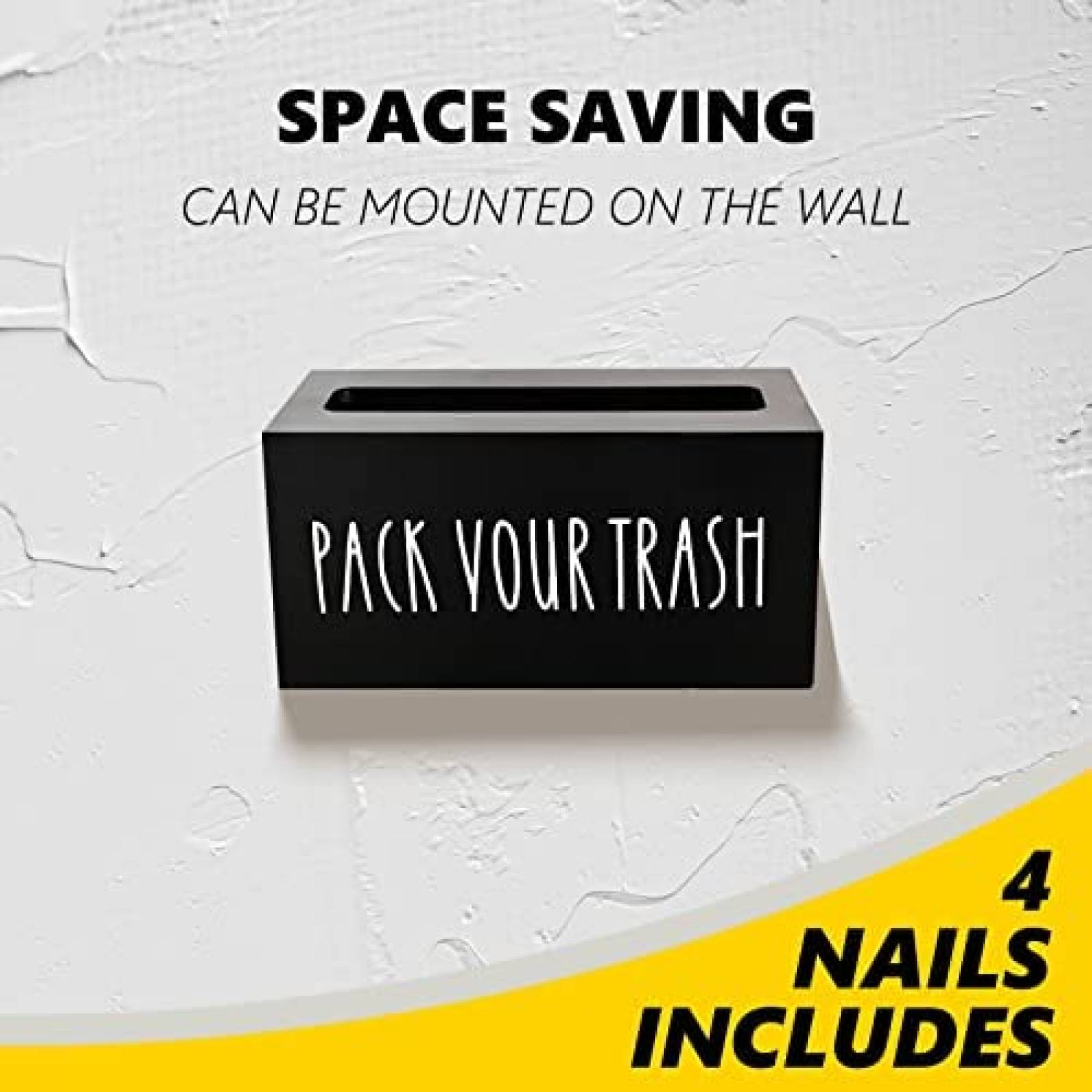 Dispensador De Bolsas De Basura CHONIC Madera -Negro
