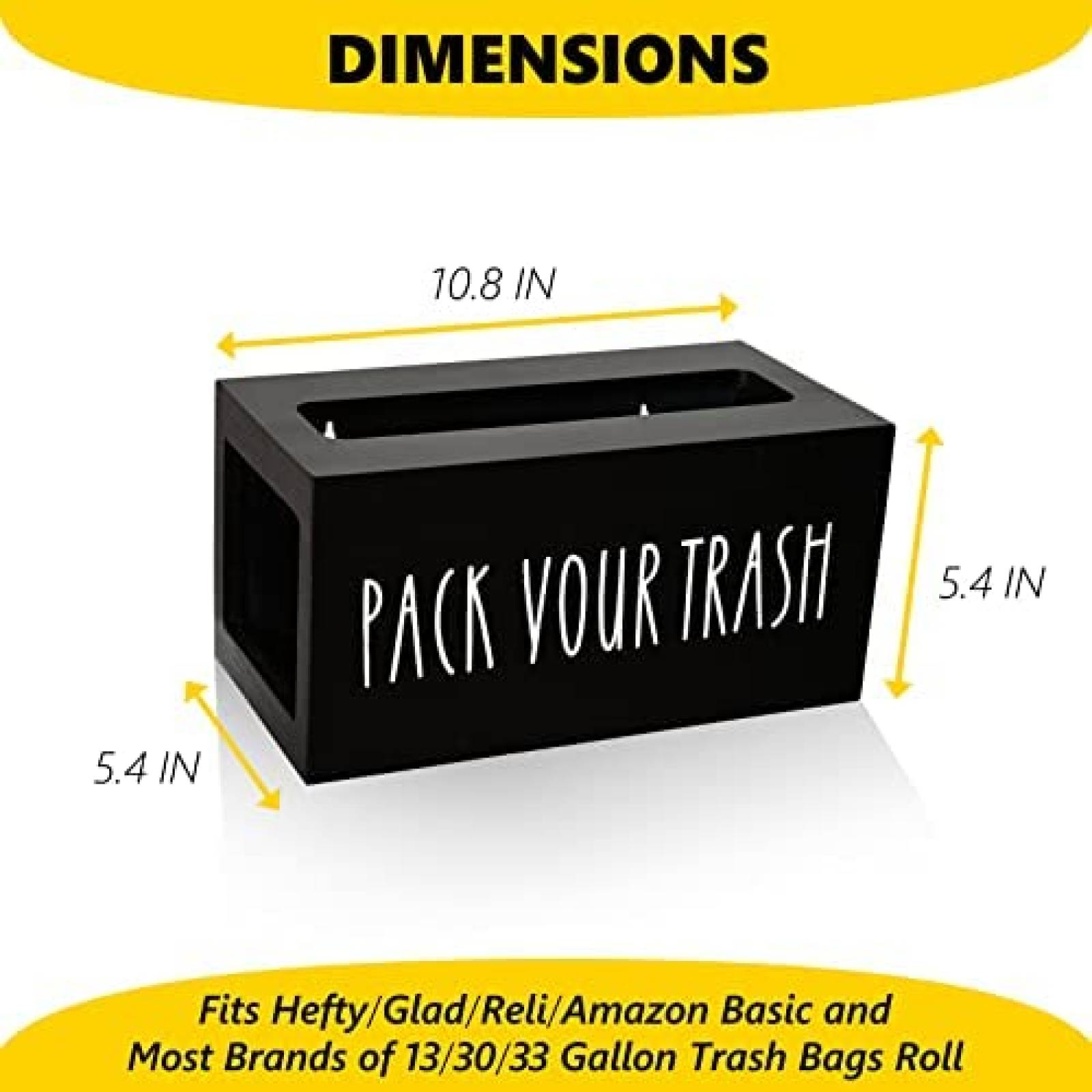 Dispensador De Bolsas De Basura CHONIC Madera -Negro