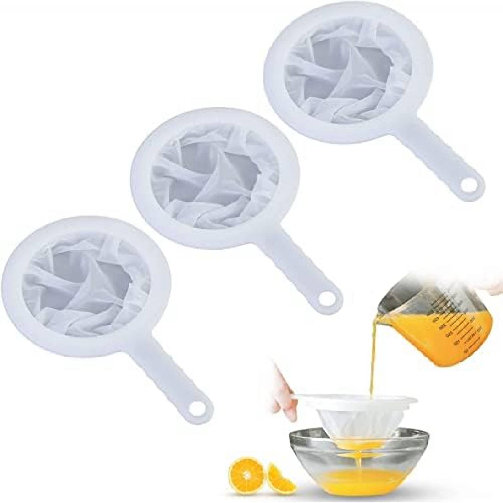 Colador para Jugo GERILKAI 3 Pzs 100/200/400 -Blanco