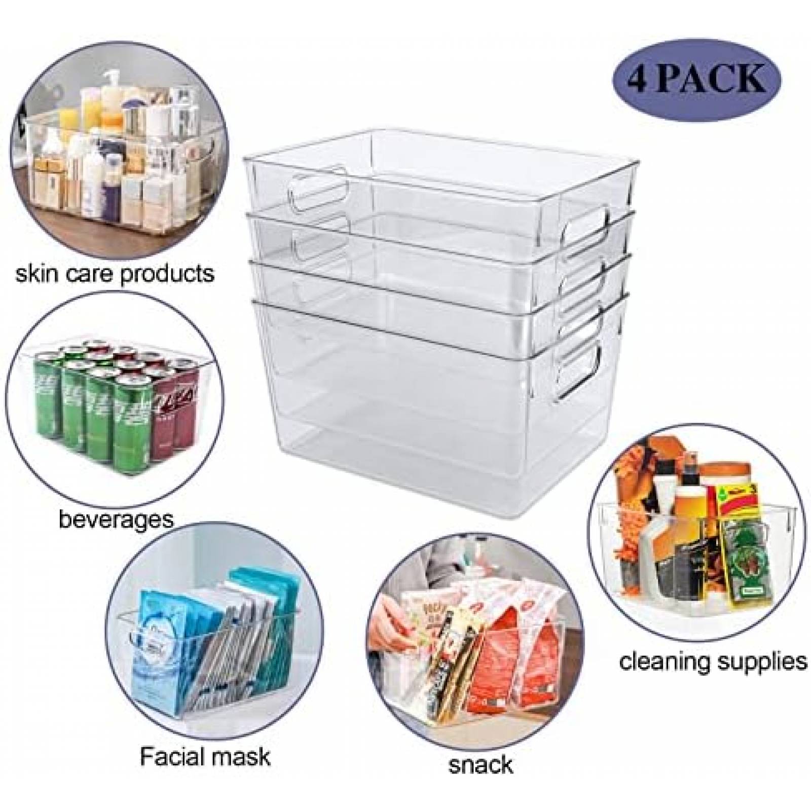 Contenedor De Plastico CMOOD 4 Piezas Para Despensa -Blanco