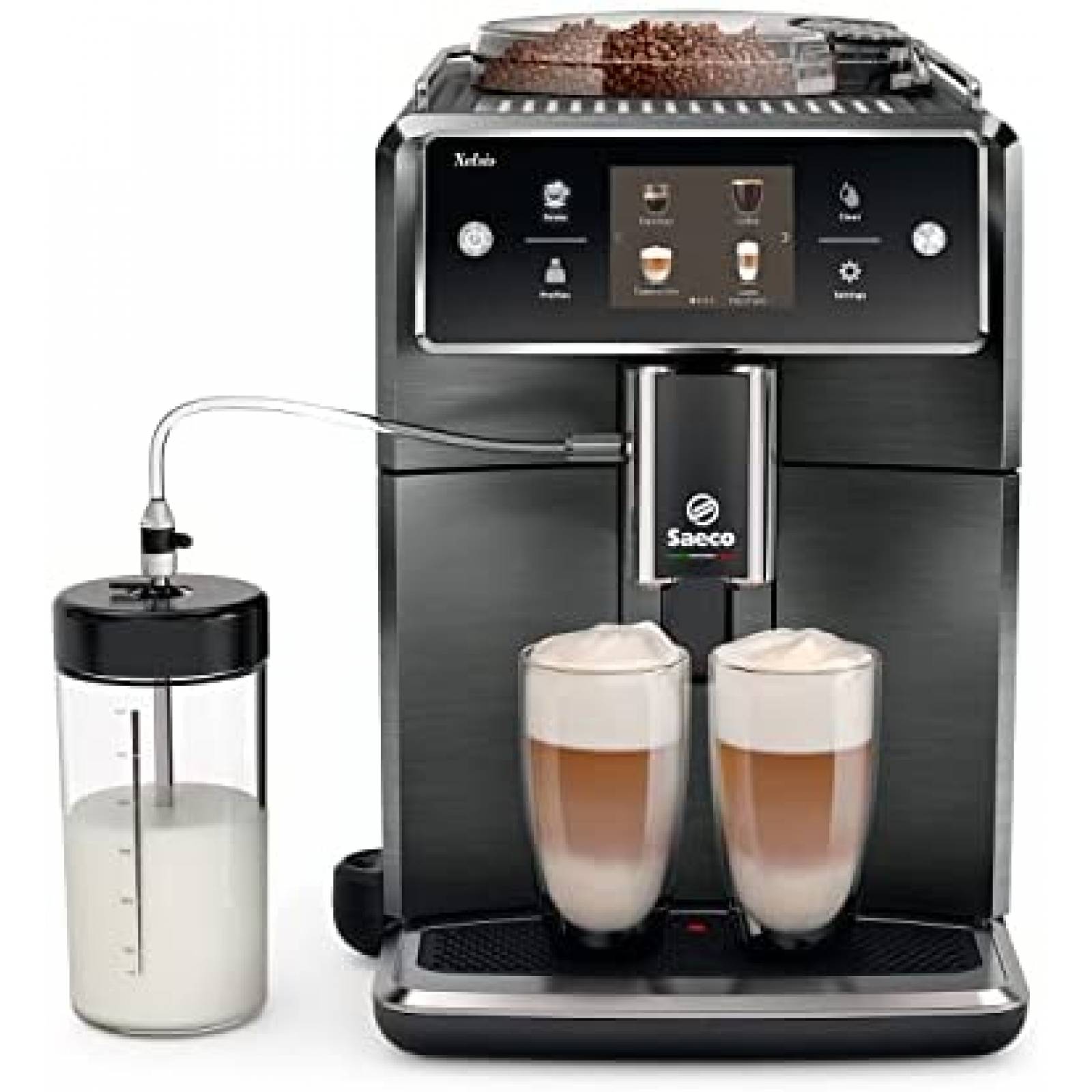 Cafetera Saeco Superautomatica Frente Metalico de Titanio