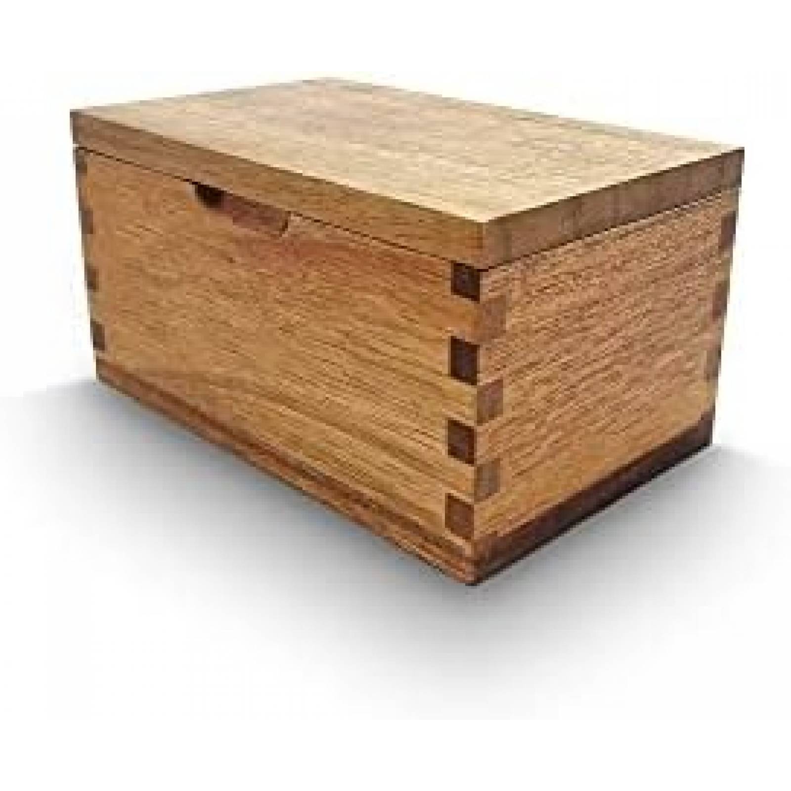 Cajas de almacenaje con tapa madera natural x3 