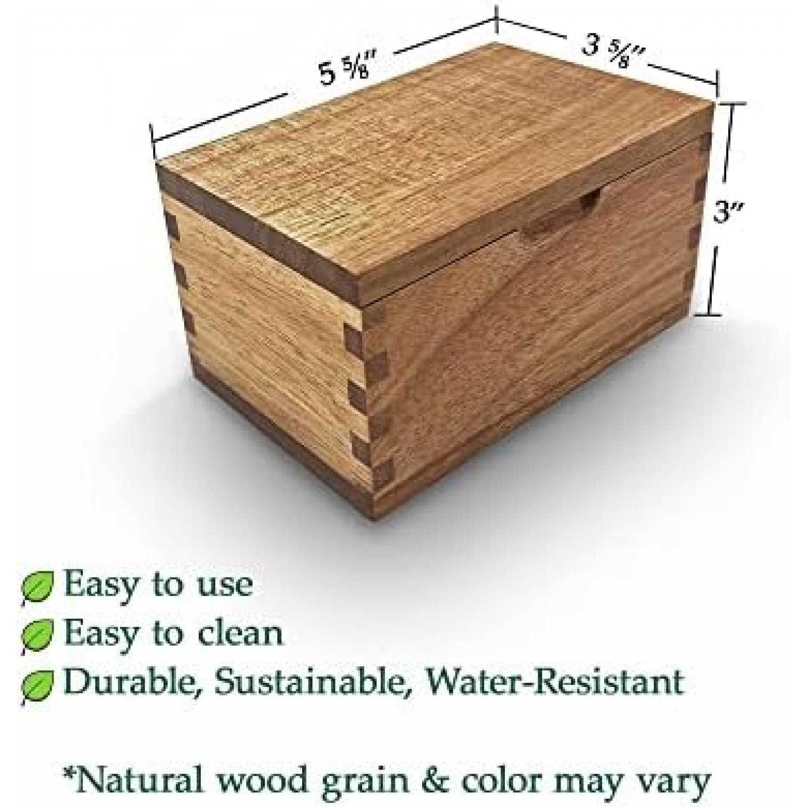 Cajas de almacenaje con tapa madera natural x3 