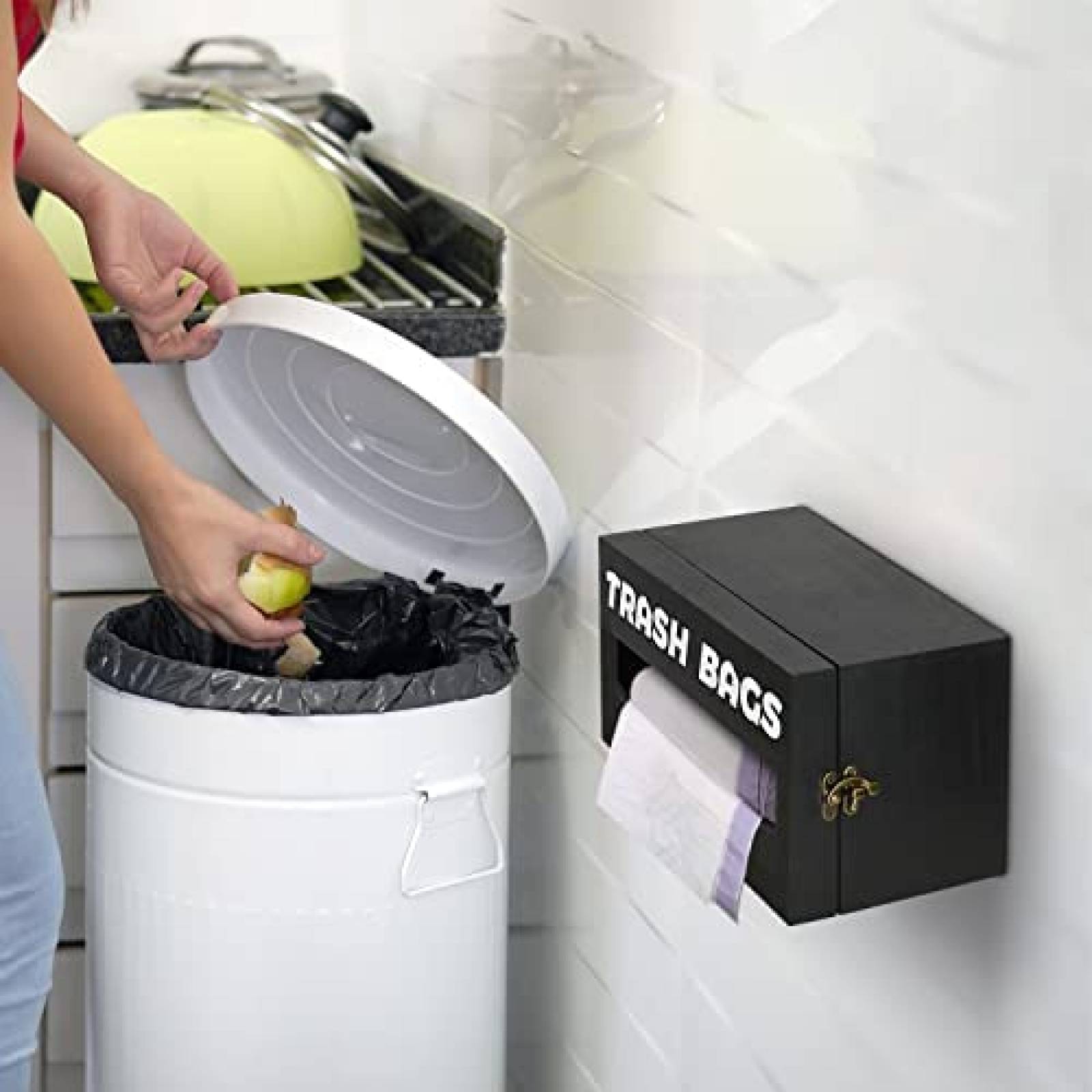 Dispensador De Bolsas De Basura Vootou Con Soporte -Negro