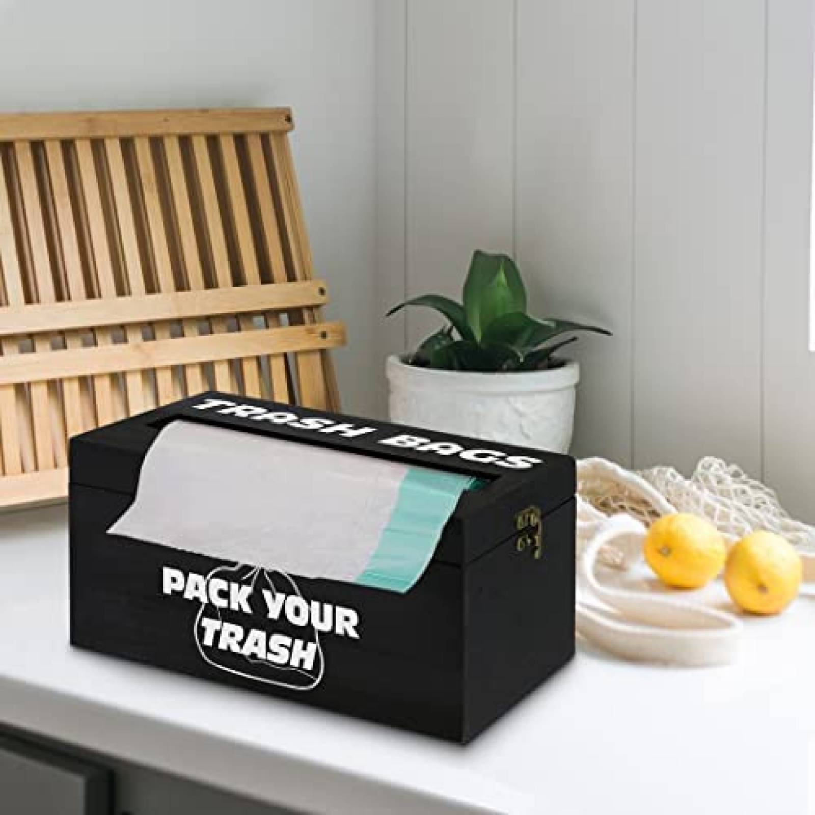 Dispensador De Bolsas De Basura Vootou Con Soporte -Negro