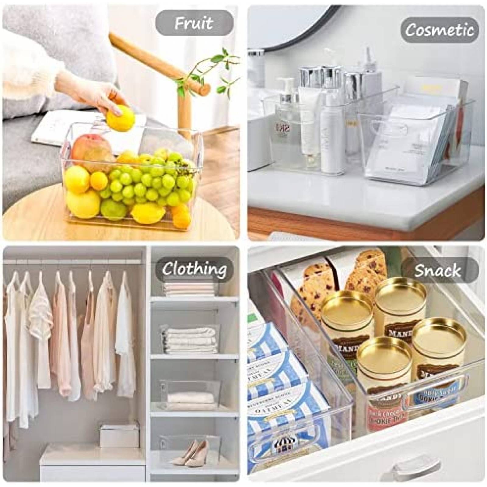 Organizadores De Alimentos ACIGI 5 Piezas Cestas -Blanco