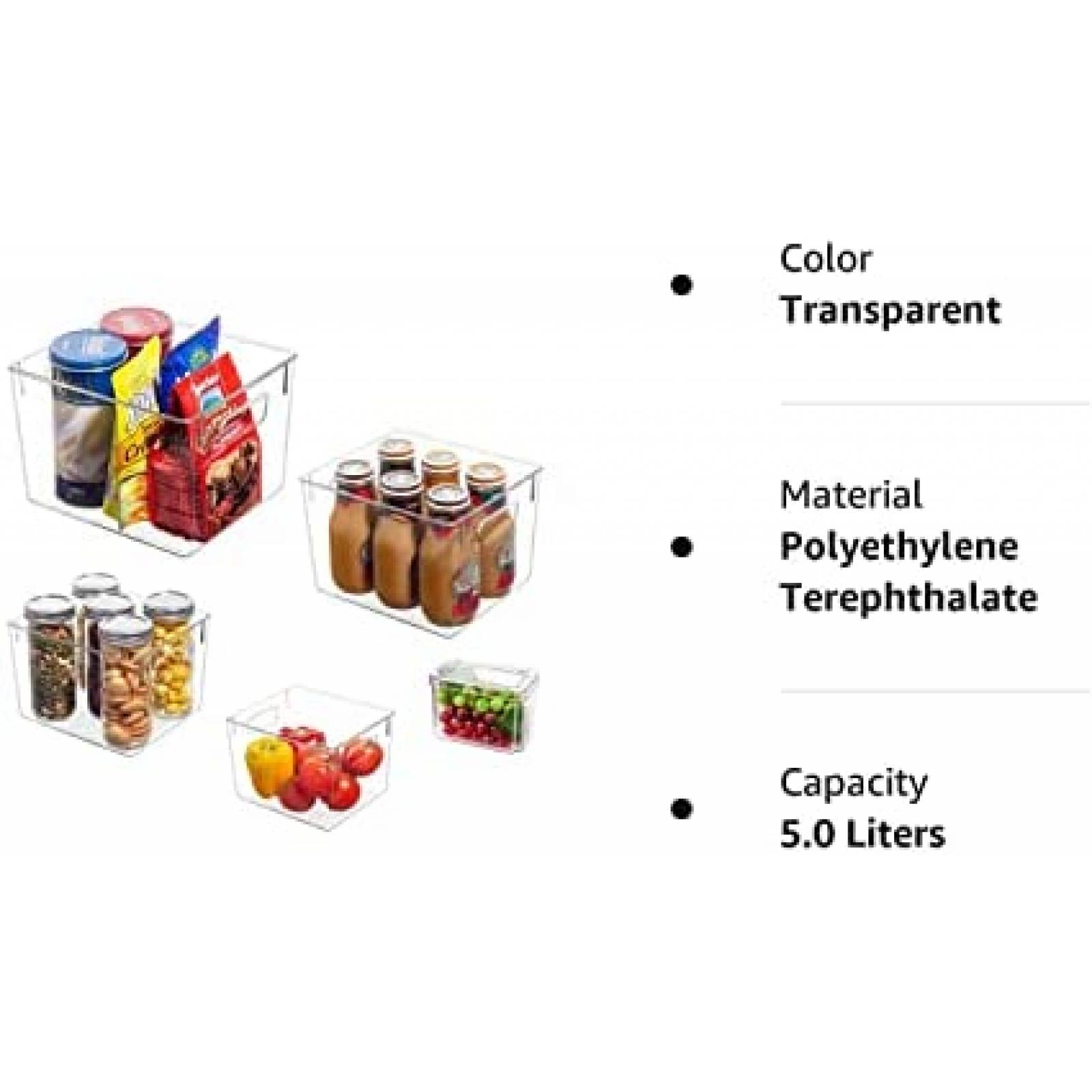 Organizadores De Alimentos ACIGI 5 Piezas Cestas -Blanco