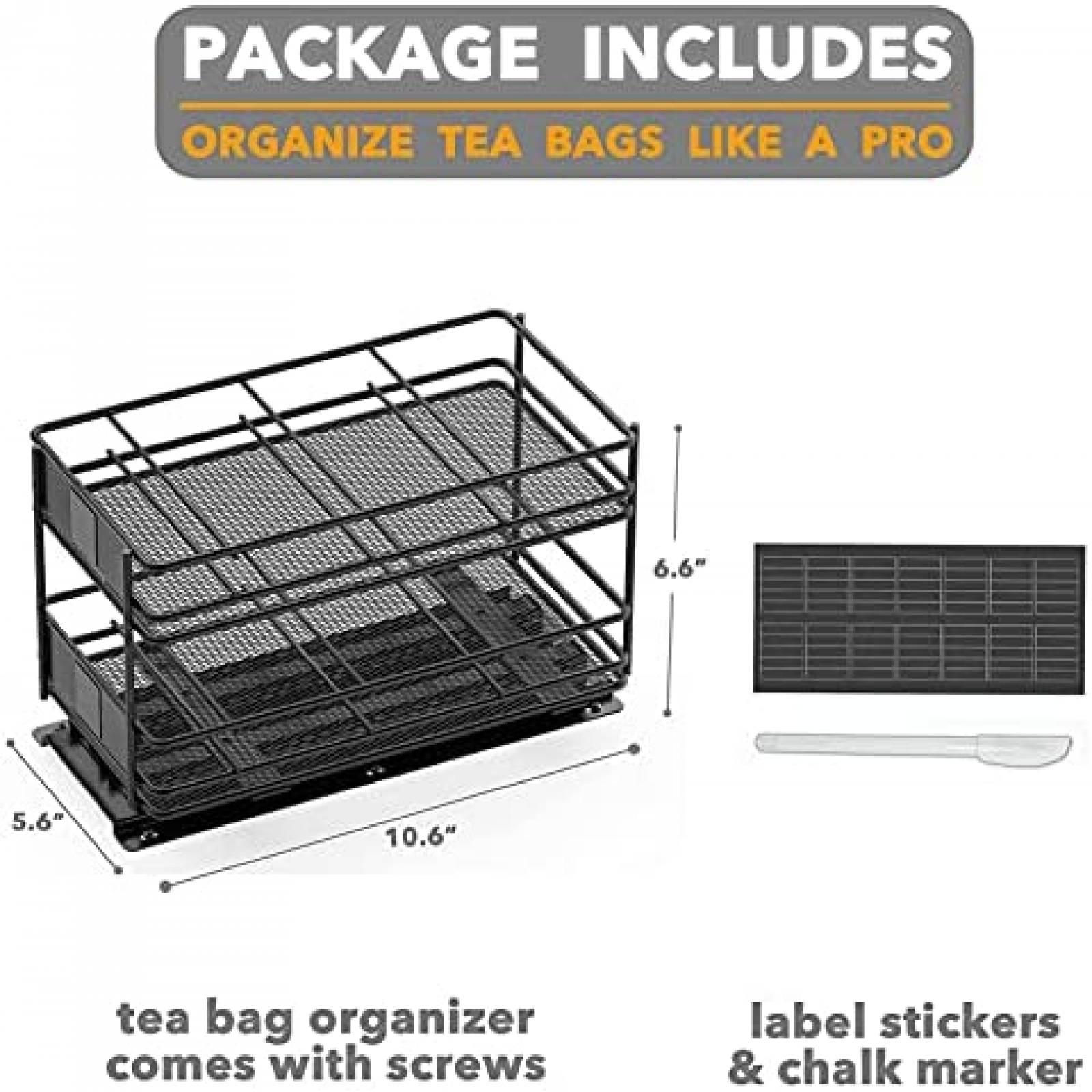 Organizador de Bolsas SpaceAid Para Te Deslizable -Negro