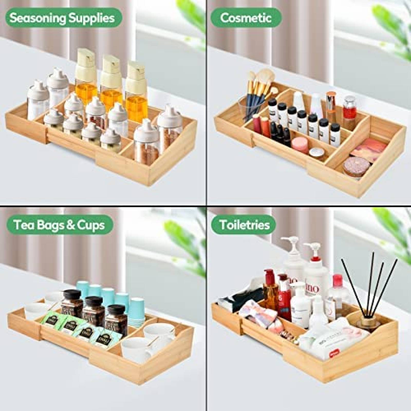 Organizador De Alimentos Peaxis Para Encimera Bamboo -Cafe