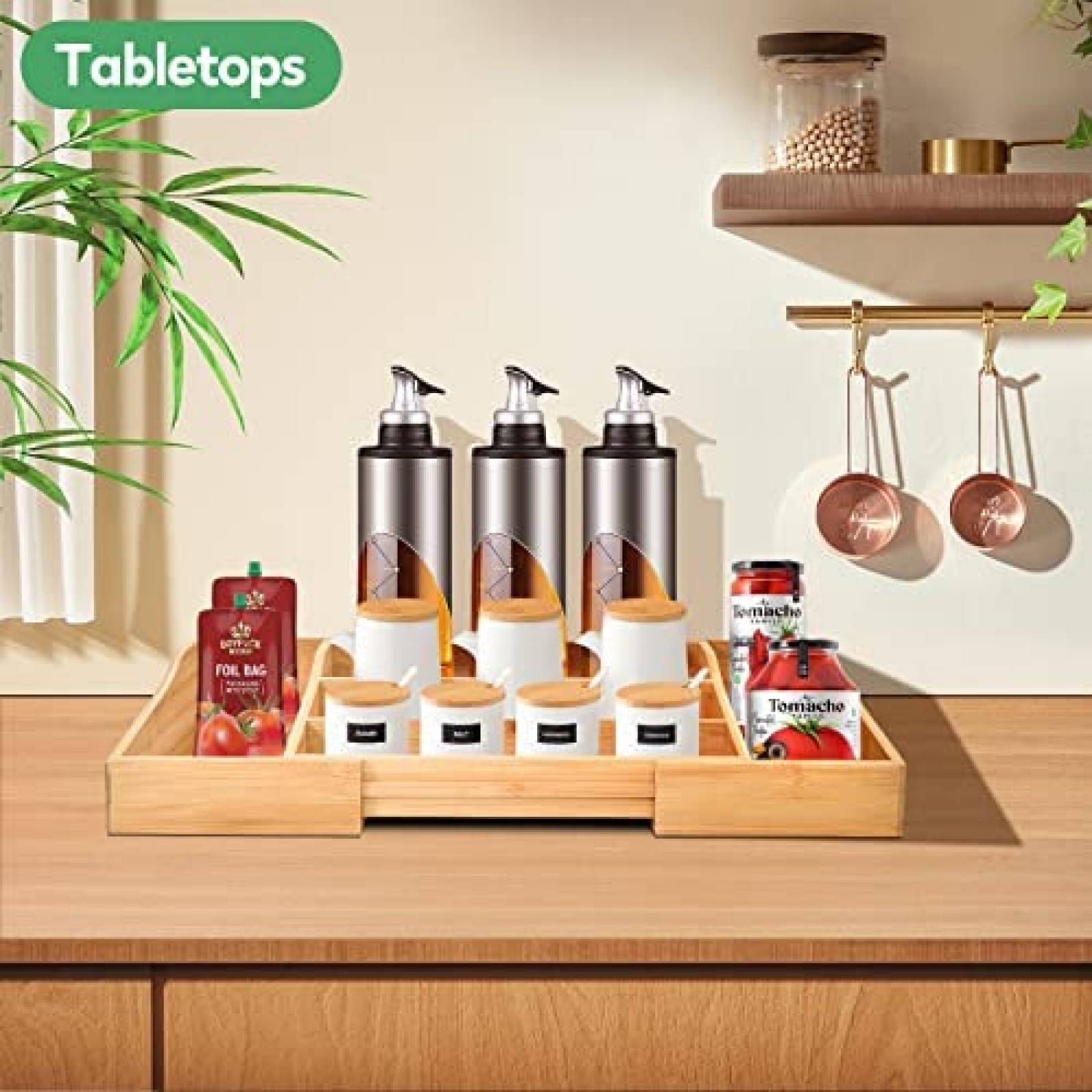 Organizador De Alimentos Peaxis Para Encimera Bamboo -Cafe