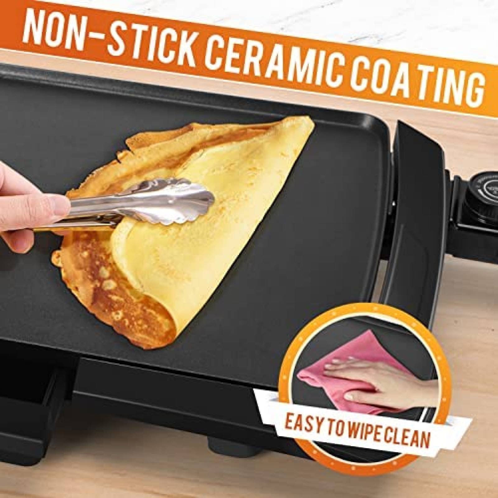 Parrilla Electrica Aigostar 20" x 10" Antiadherente 1500W