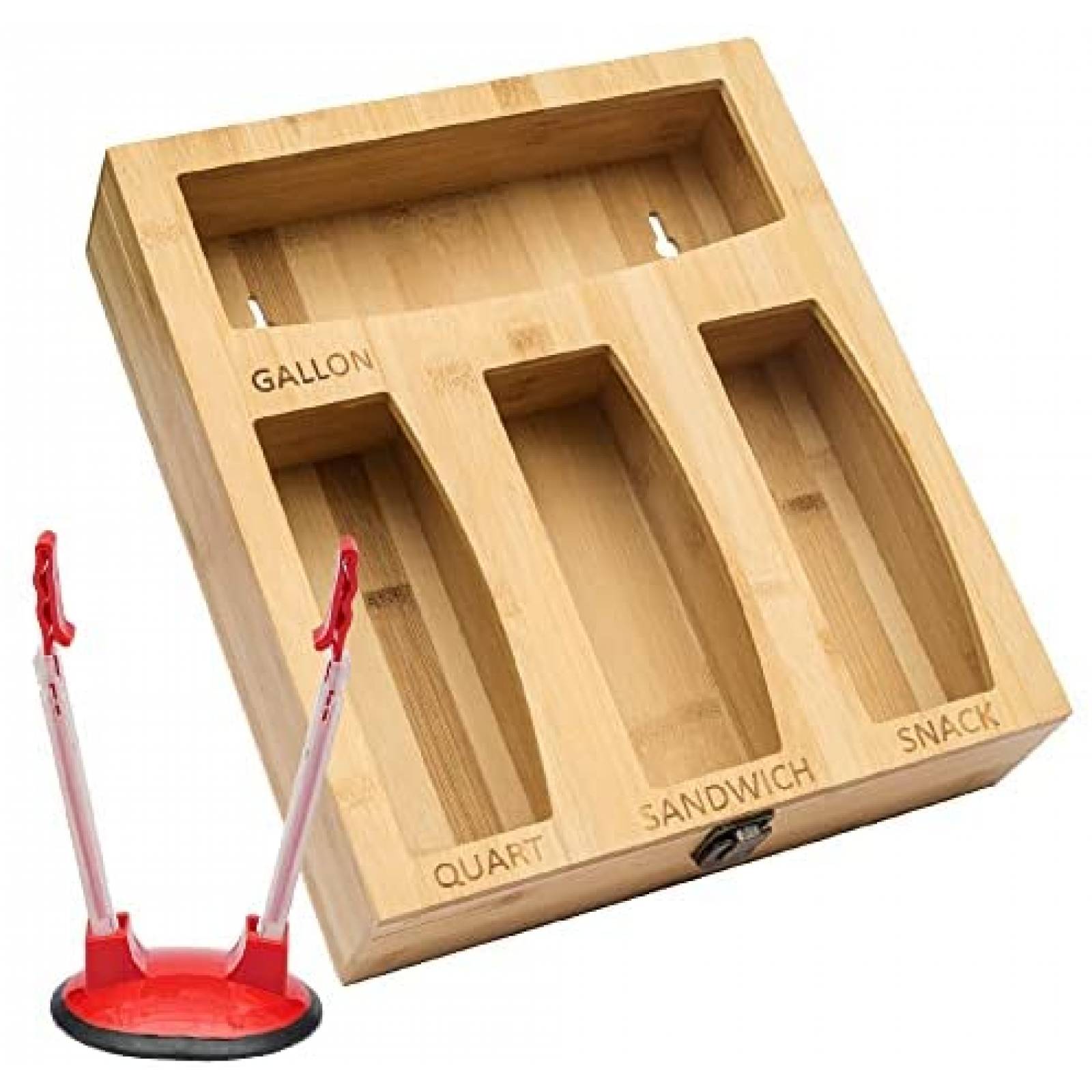 Organizador De Bolsas Ziplock HOLY TRADE Bamboo Dispensador