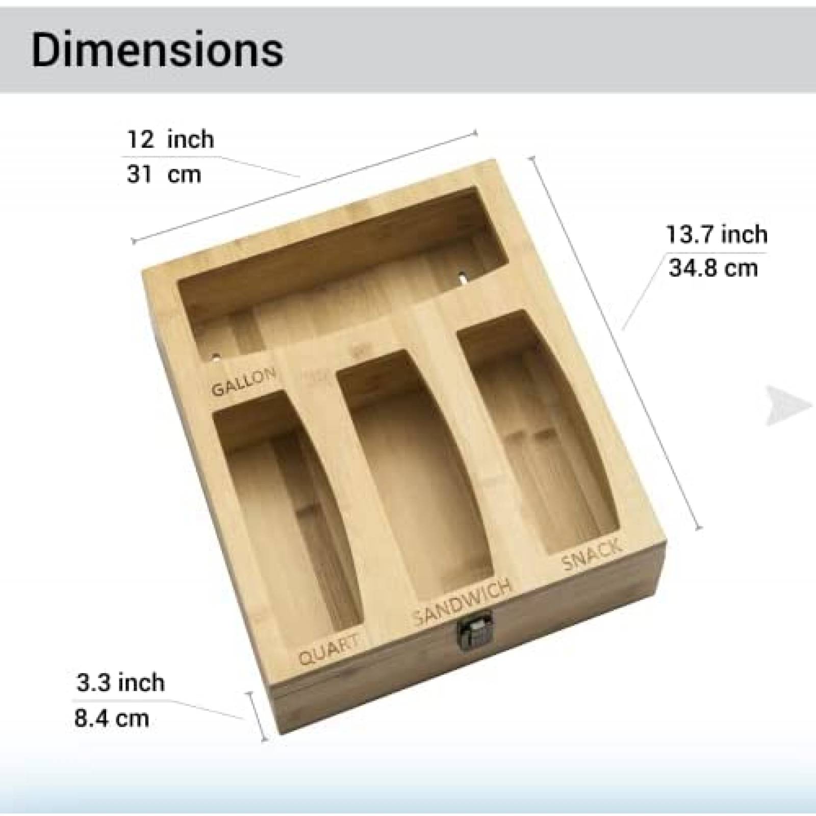 Organizador De Bolsas Ziplock HOLY TRADE Bamboo Dispensador