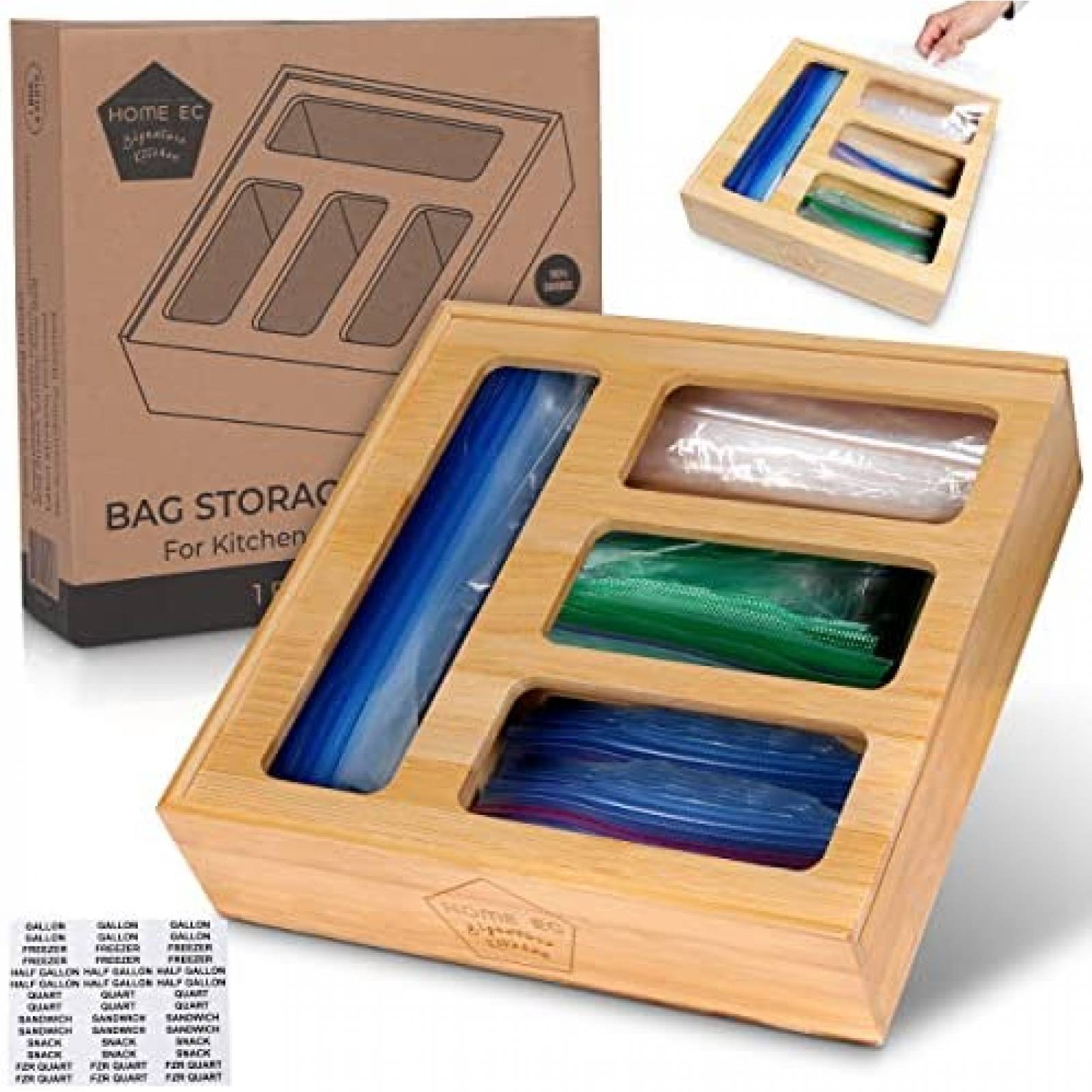 Organizador de Bolsas de Plastico HOME EC Para Cajon -Cafe