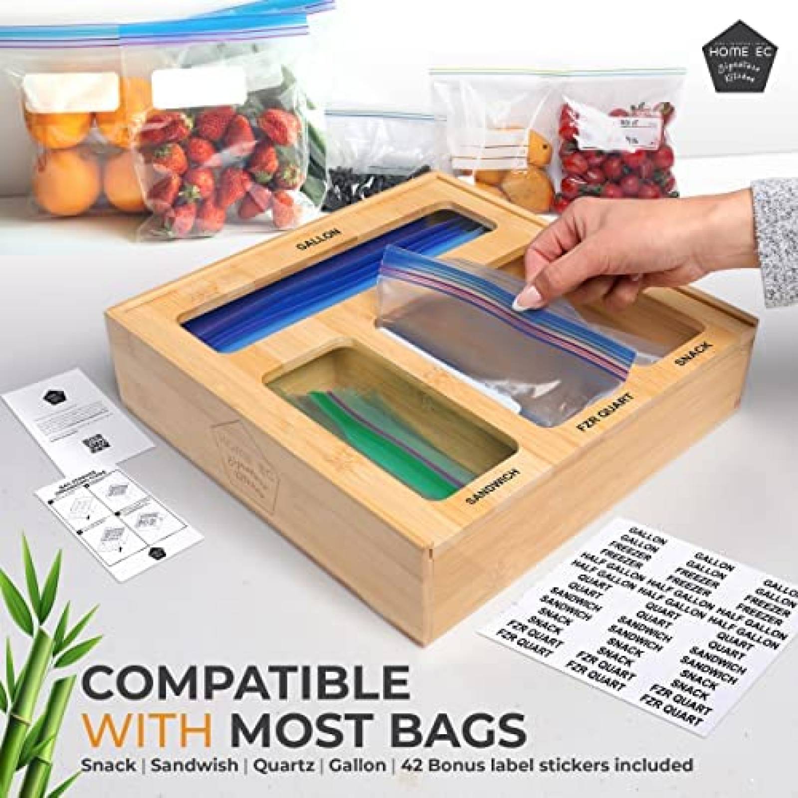 Organizador de Bolsas de Plastico HOME EC Para Cajon -Cafe