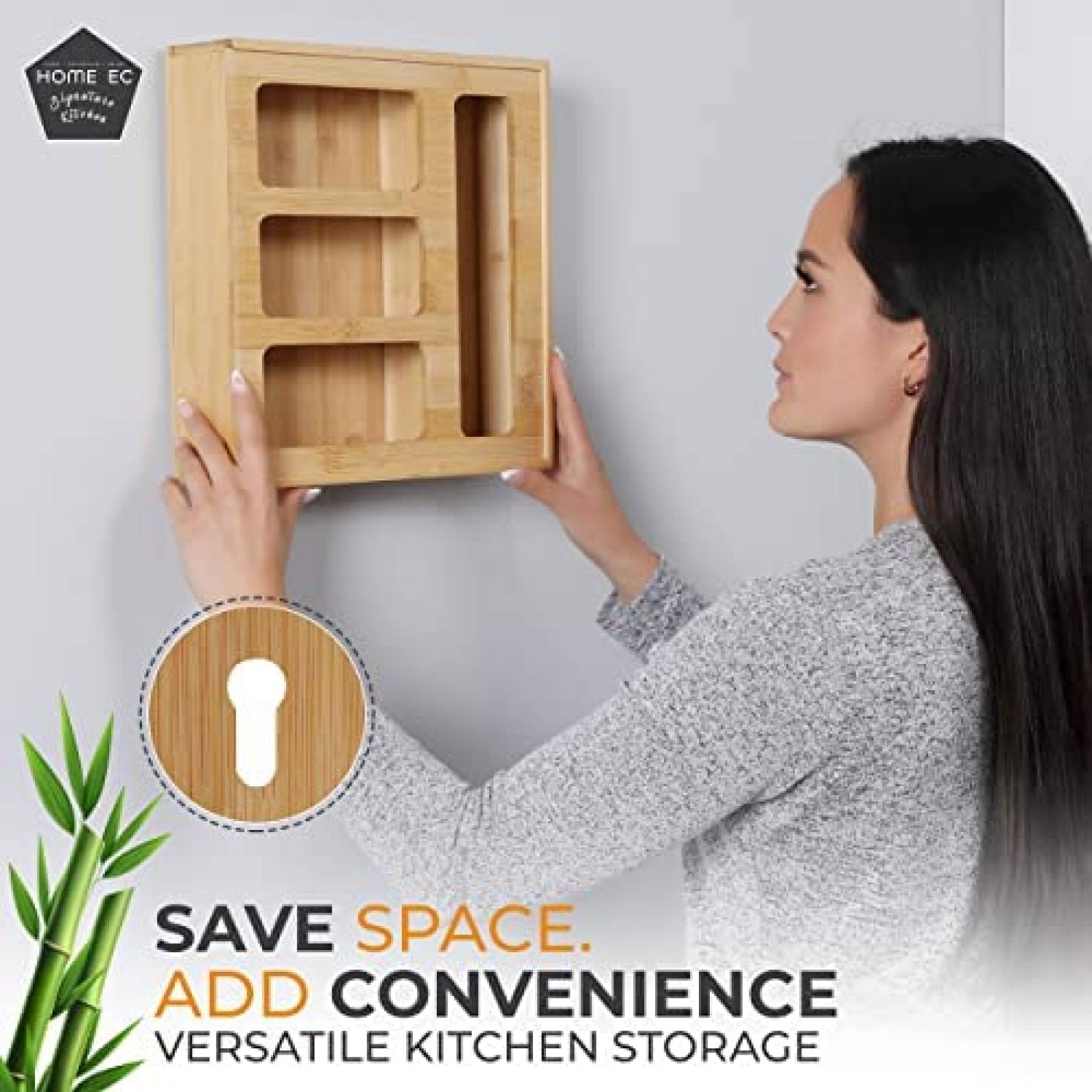 Organizador de Bolsas de Plastico HOME EC Para Cajon -Cafe