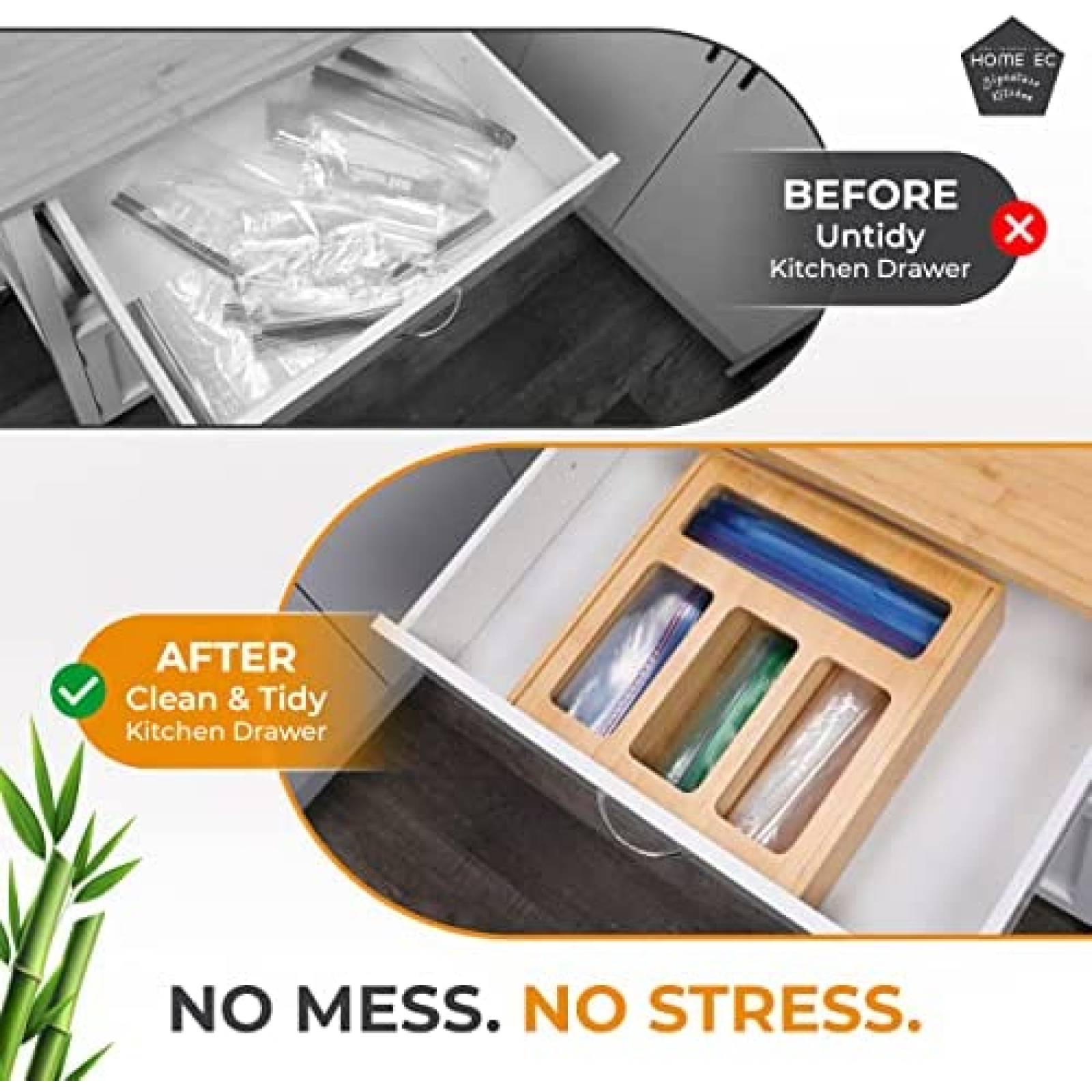 Organizador de Bolsas de Plastico HOME EC Para Cajon -Cafe