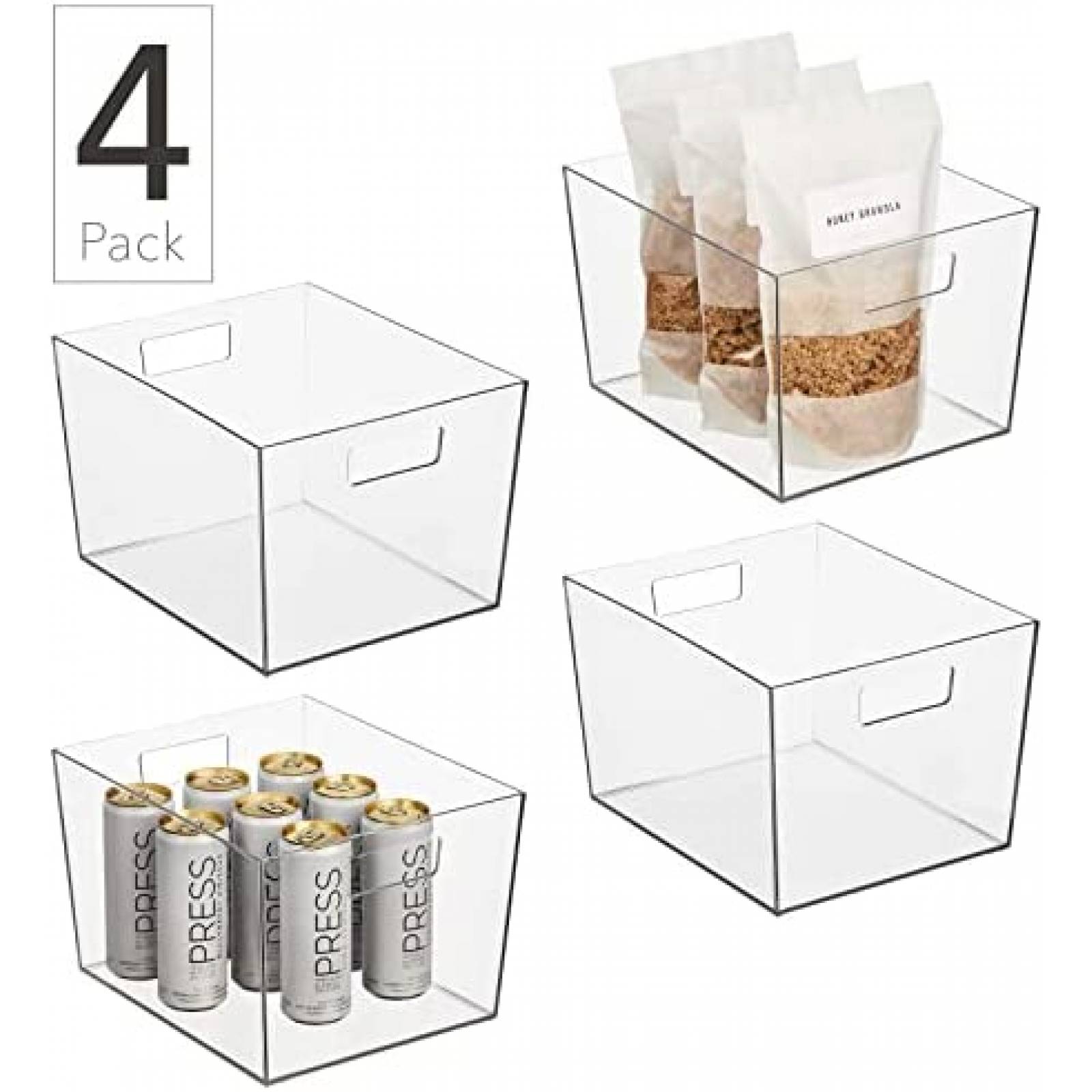 Contenedor De Plastico Nate Home Ancho Con Asas -Blanco