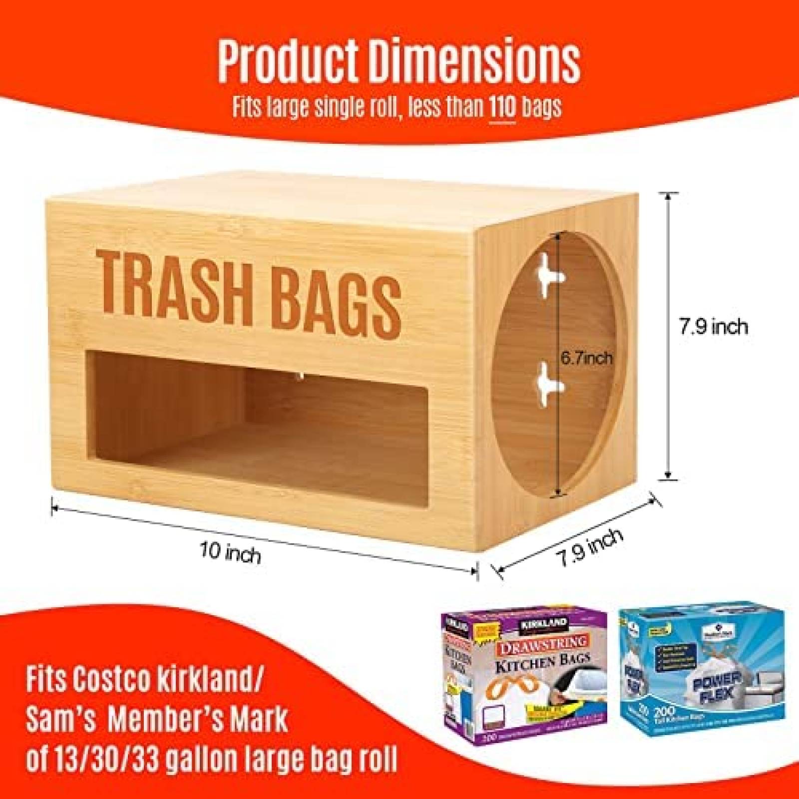 Dispensador De Bolsas De Basura Libreshine Bambu -Cafe