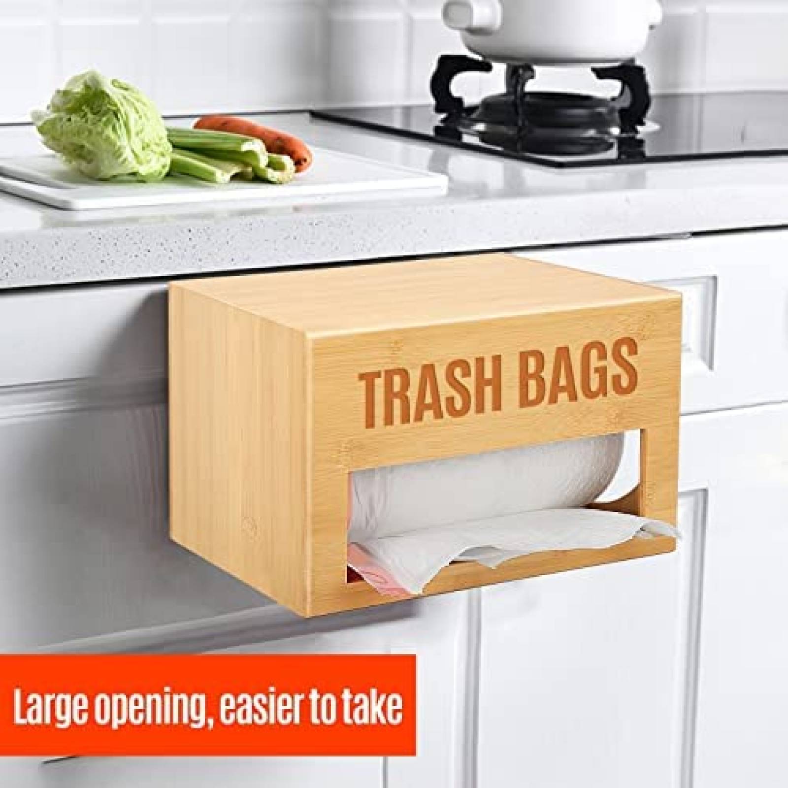 Organizador de bolsas de basura extragrande 2 en 1 y soporte para bolsa de  comestibles, se adapta al rollo de bolsas de basura grandes de Costco