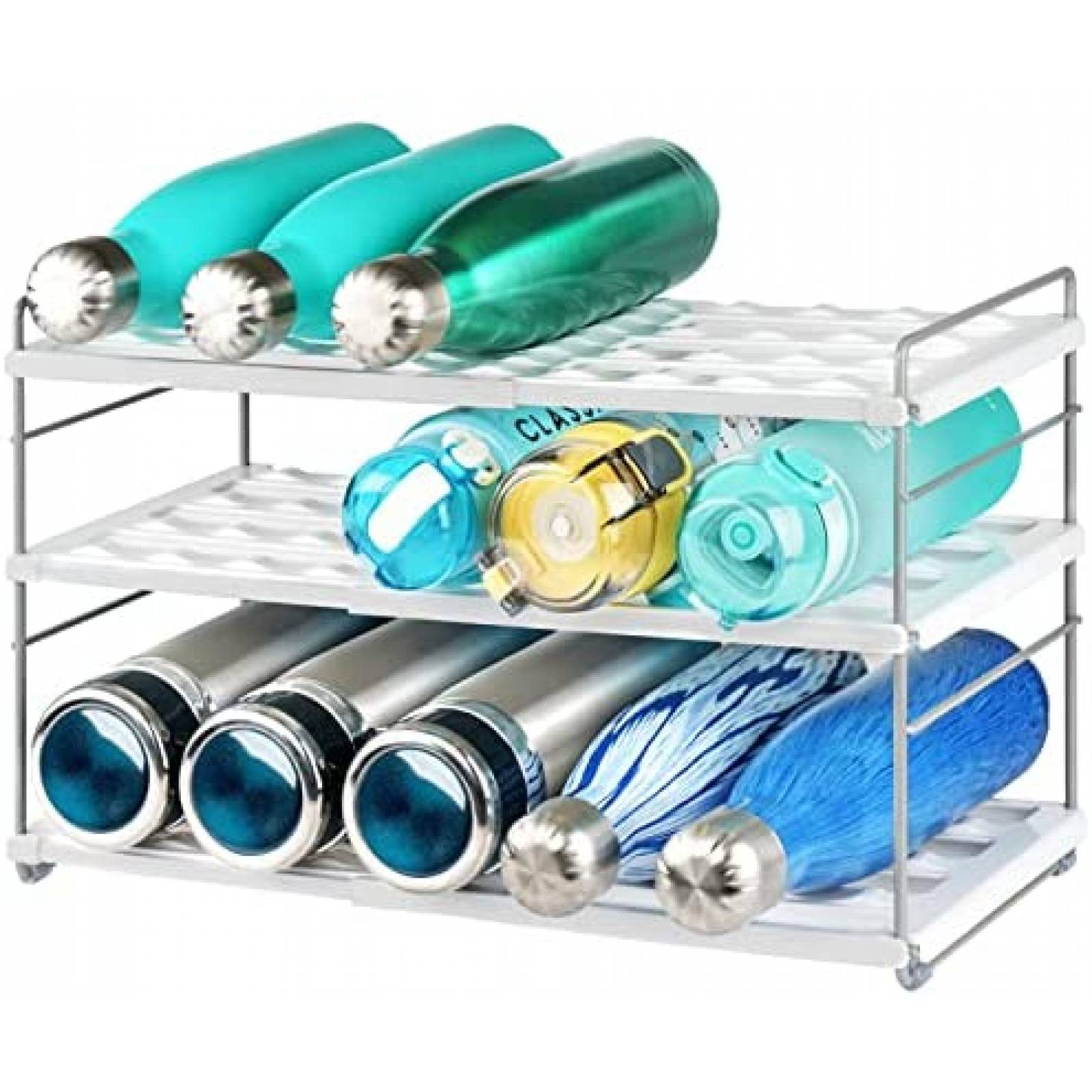 Organizador De Botellas Boailydi 3 Niveles -Blanco