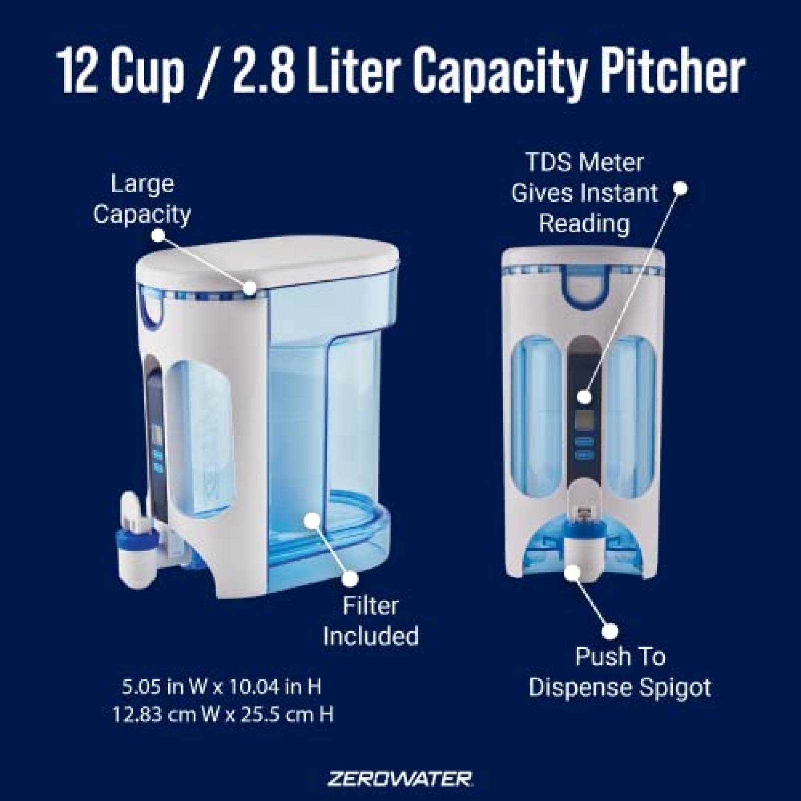 Sistema de Filtracion de Agua ZeroWater Capacidad de 2.8L