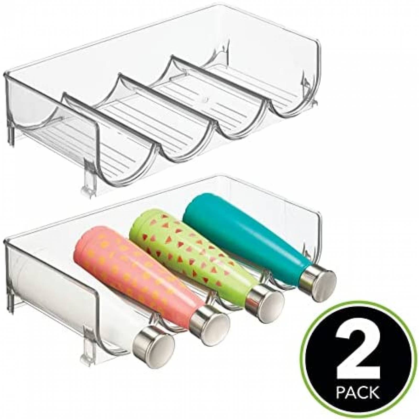 Estante De Almacenamiento De Botellas mDesign Plastico Plata