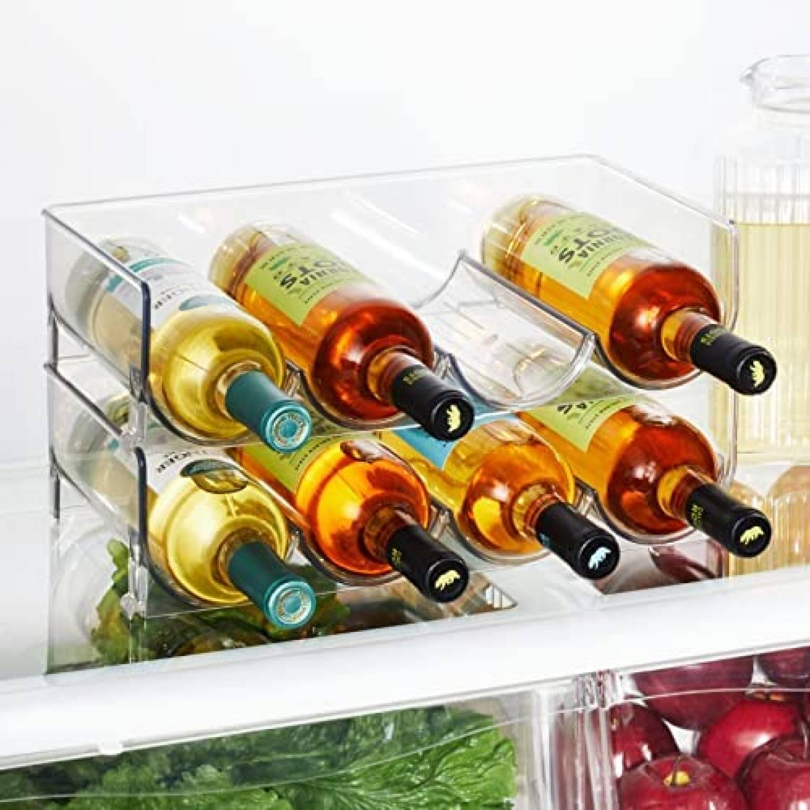 Estante De Almacenamiento De Botellas mDesign Plastico Plata