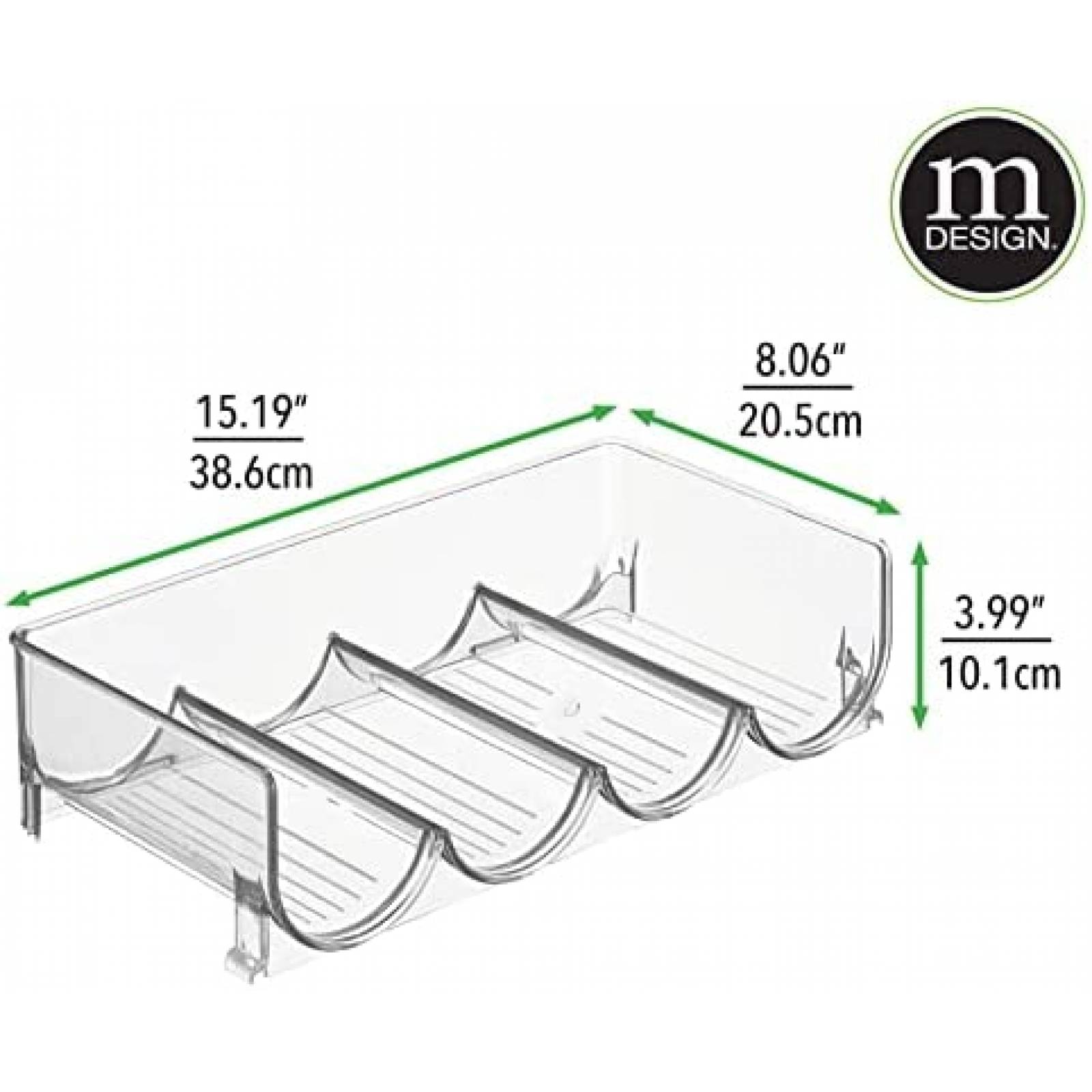 Estante De Almacenamiento De Botellas mDesign Plastico Plata