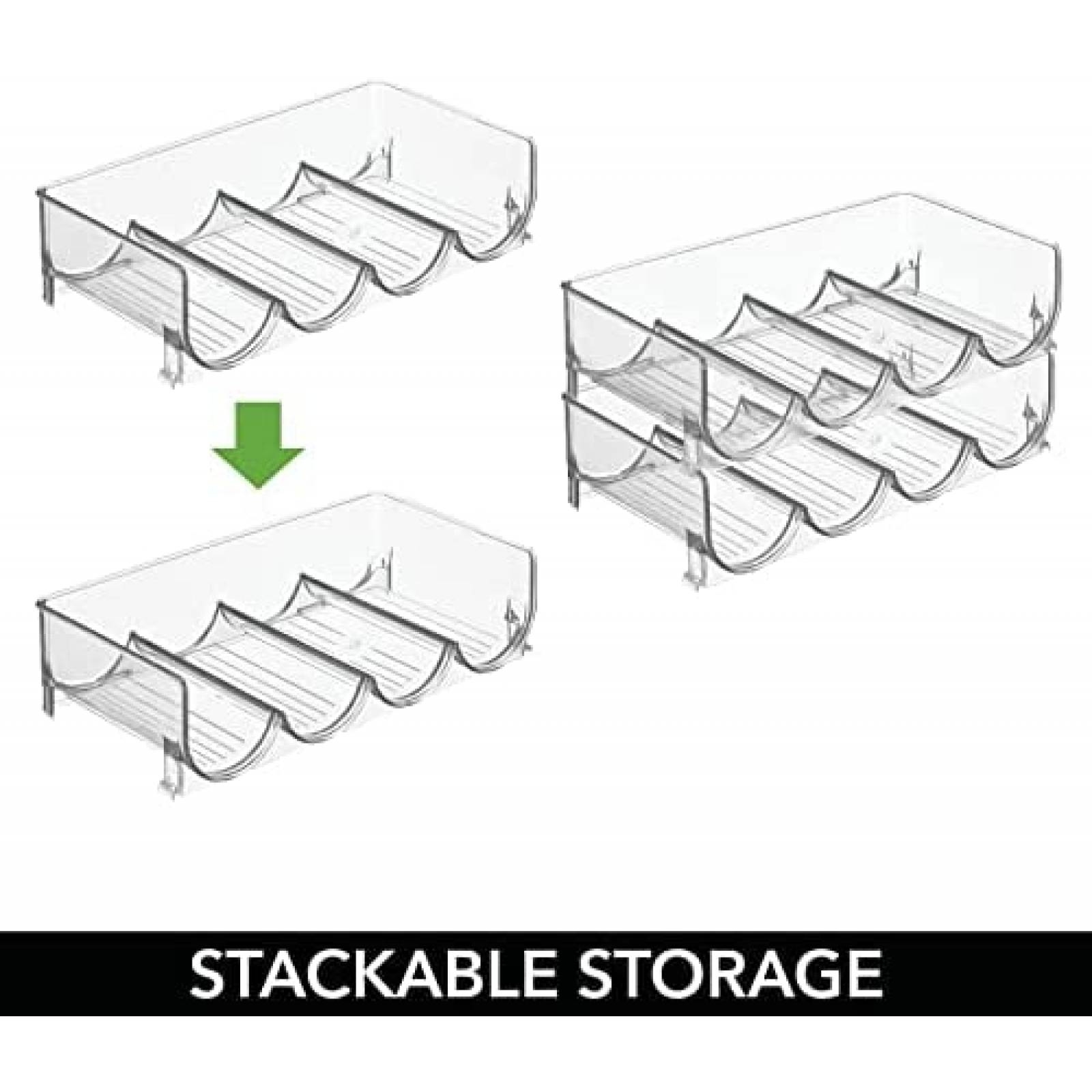 Estante De Almacenamiento De Botellas mDesign Plastico Plata