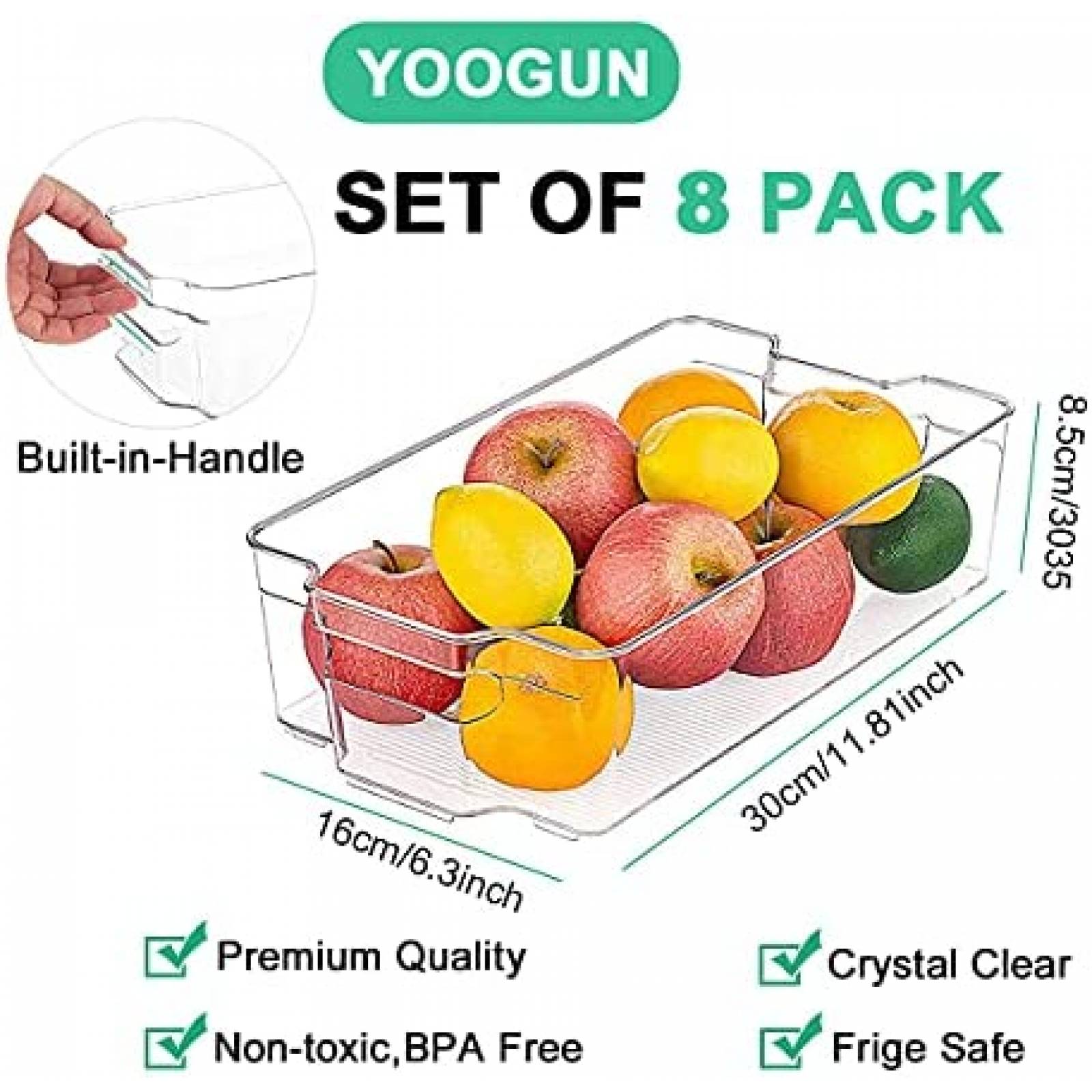 8 Cubos Organizadores YooGun Con Tapa Para Despensa