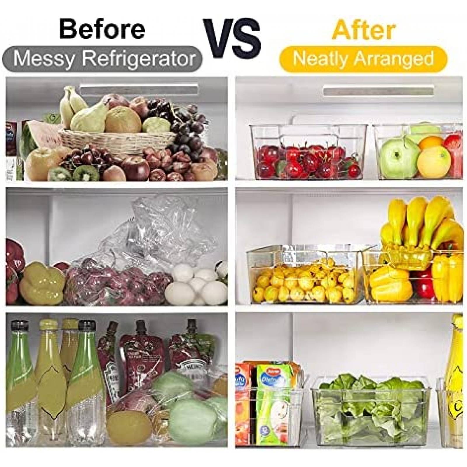 8 Cubos Organizadores YooGun Con Tapa Para Despensa