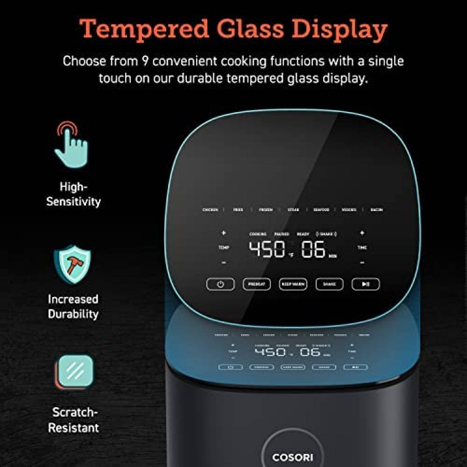 Freidora de Aire COSORI Pro LE 9 en 1 450 4.7L -Gris