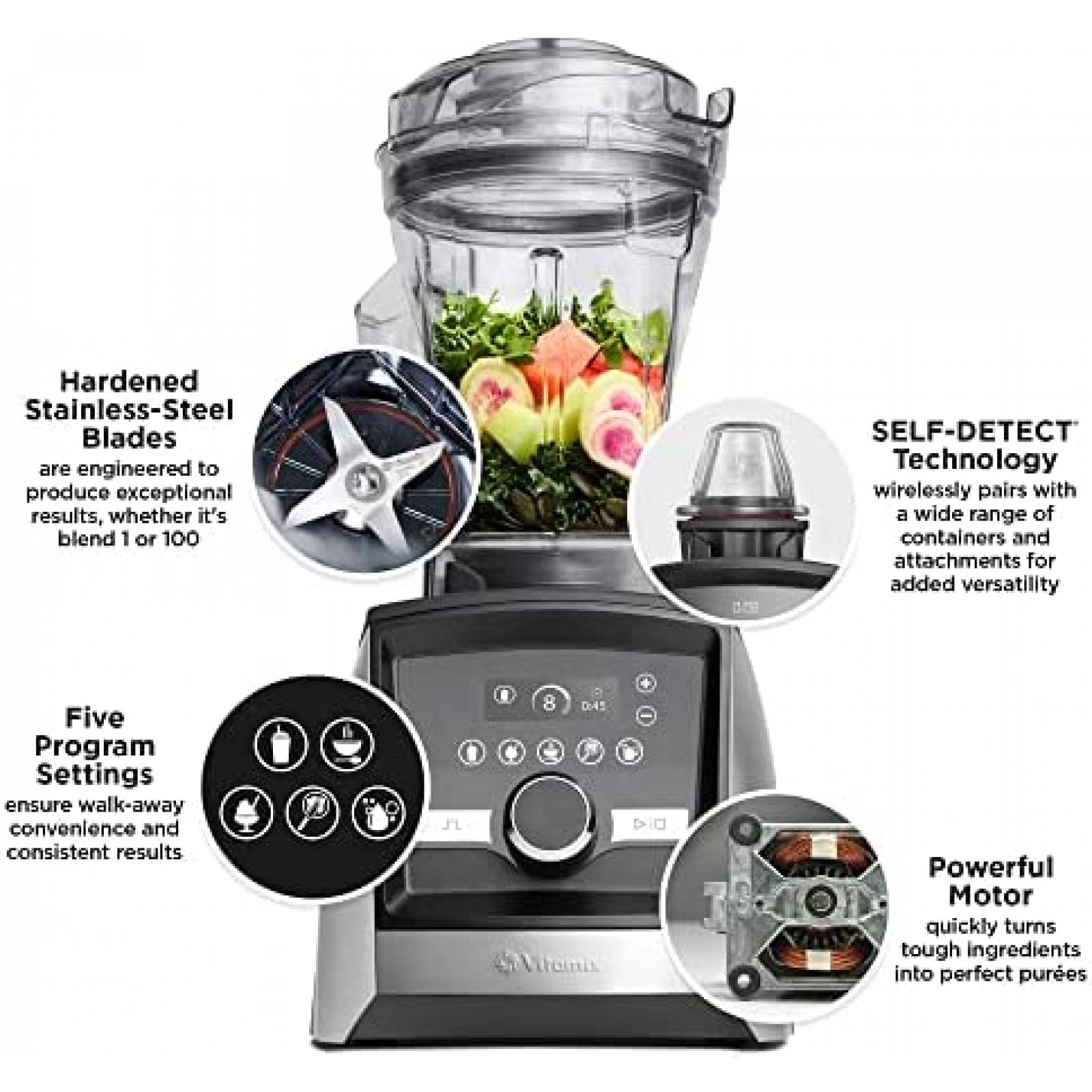 Licuadora Vitamix A3500 48 Onzas Acabado Inoxidable -Gris