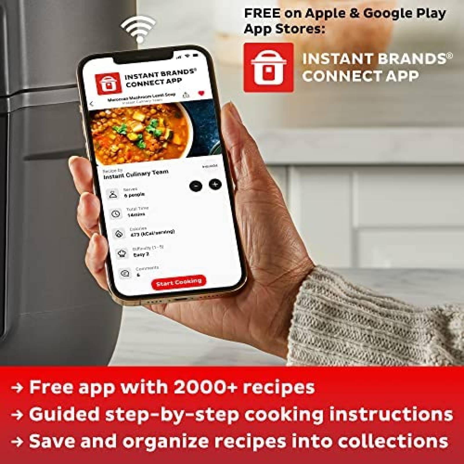 Freidora de Aire Instant Pot Funciones 6 en 1 100 Recetas