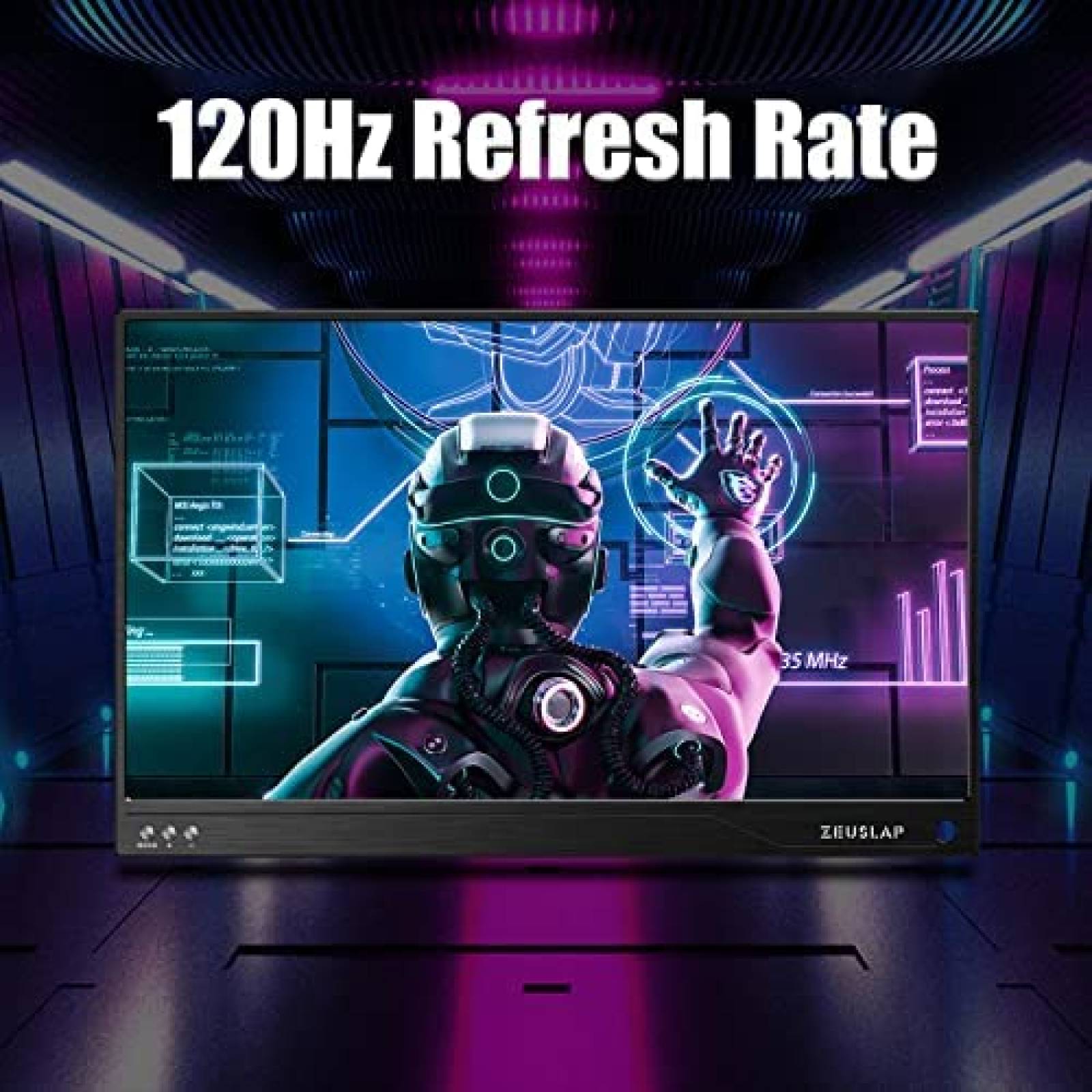 Monitor Portatil ZEUSLAP 15.6'' 1080p 120Hz FHD -Negro