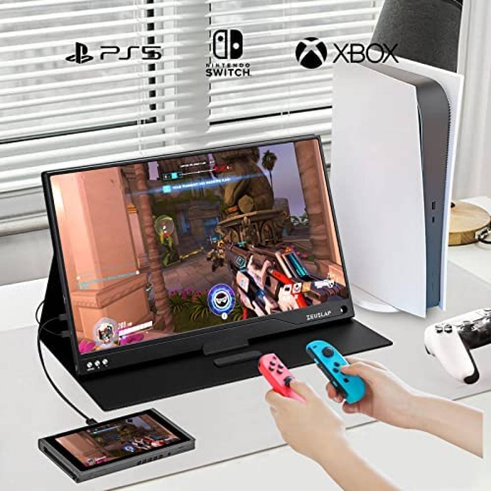 Monitor Portatil ZEUSLAP 15.6'' 1080p 120Hz FHD -Negro