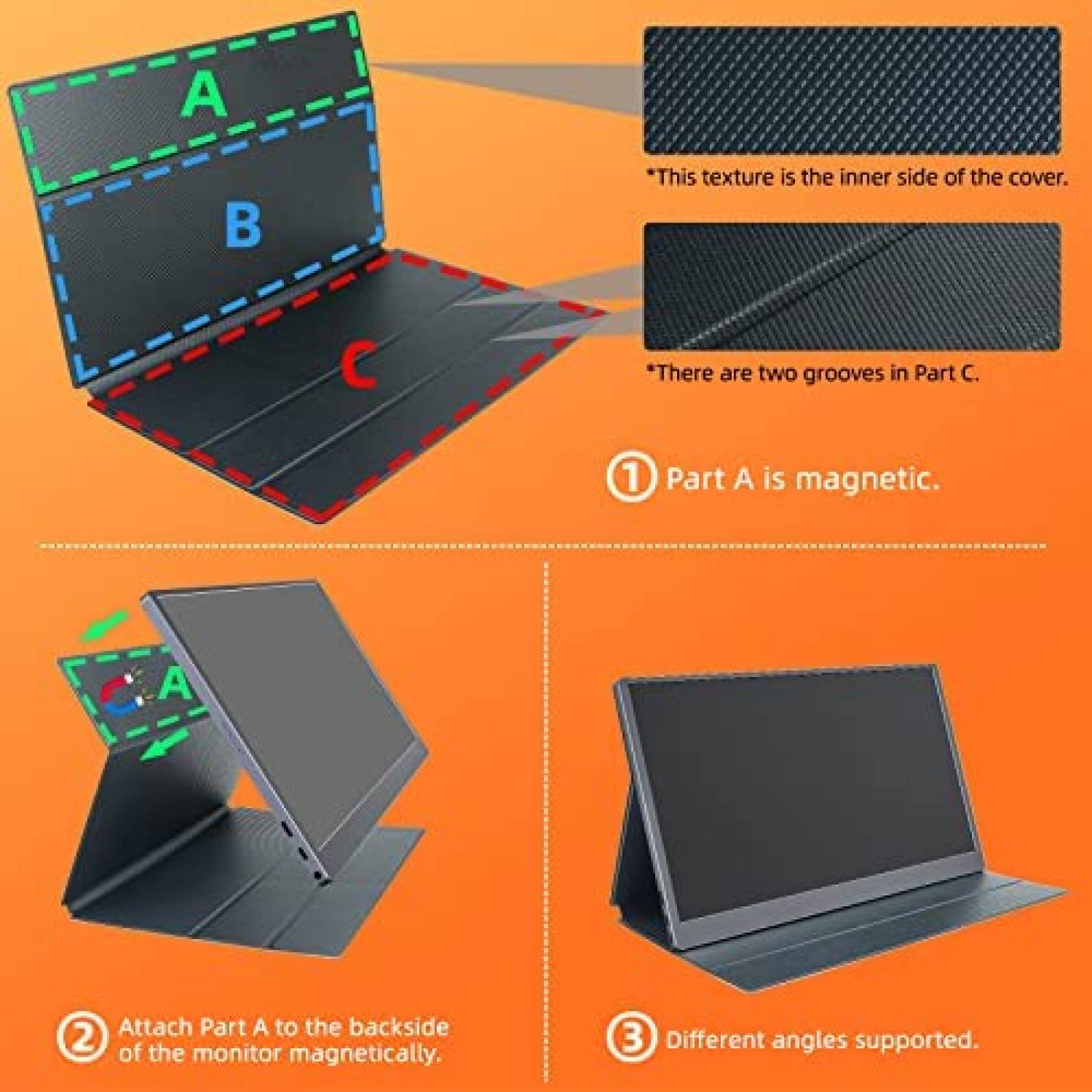 Kit de 2 Monitores Portatil Upperizon 15.6'' 1080P FHD -Gris