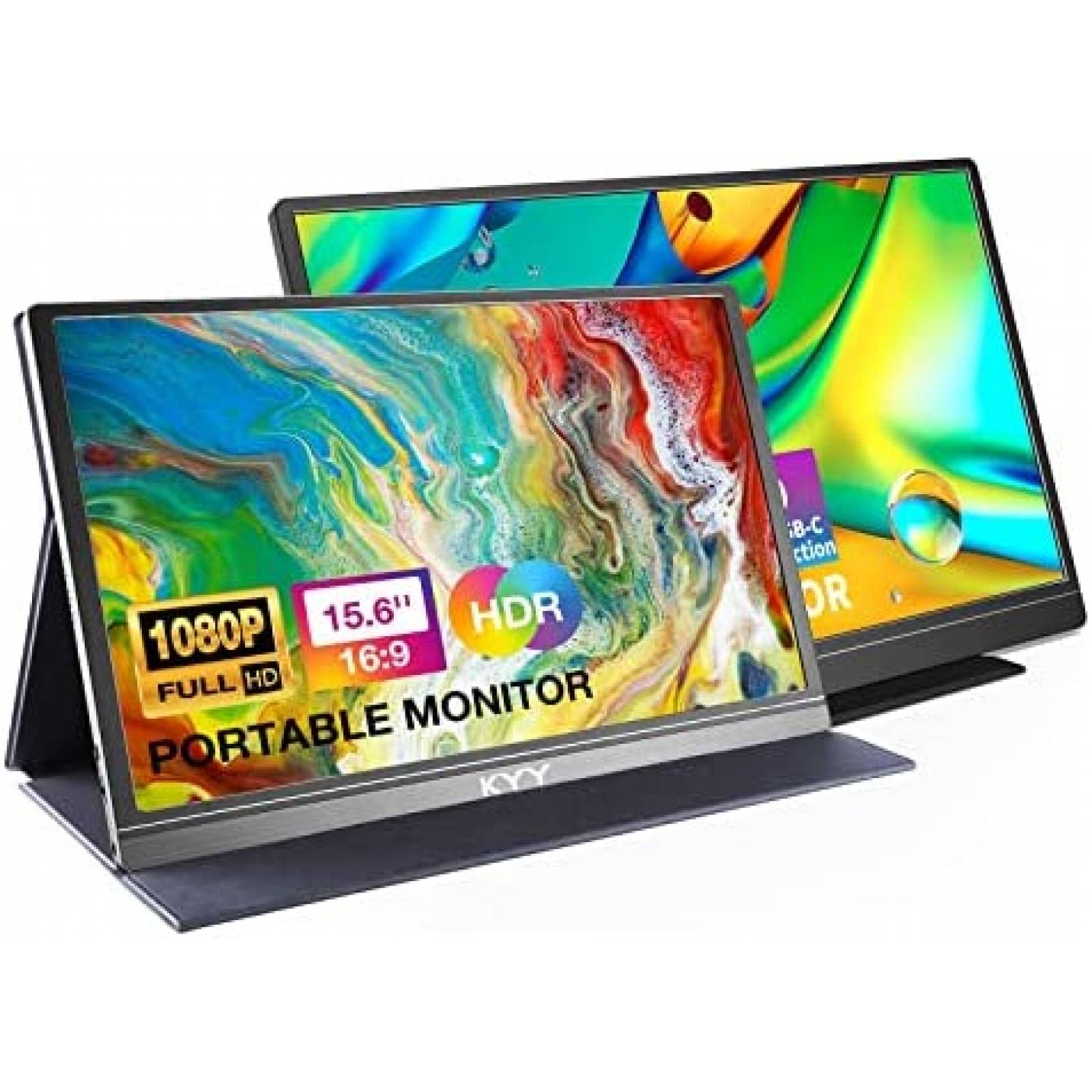 Paquete 2 Monitores Portatiles KYY 15.6" para Laptop Celular