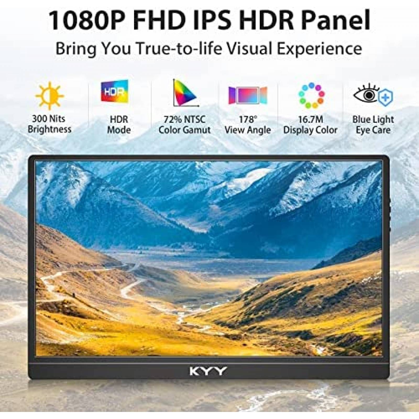 Paquete 2 Monitores Portatiles KYY 15.6" para Laptop Celular