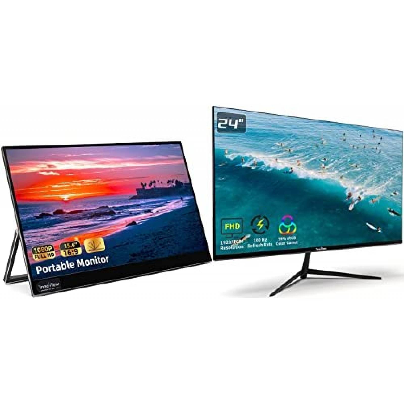 Monitor Portatil InnoView 15.6'' FHD+Monitor 24'' -Negro